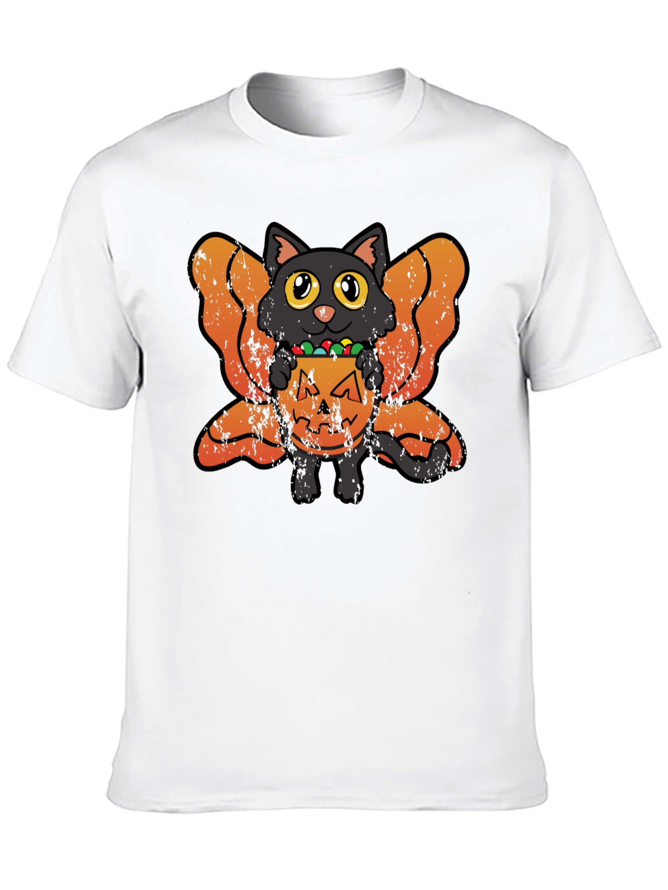 Halloween Cat T-Shirt - Pumpkin Candy Fairy