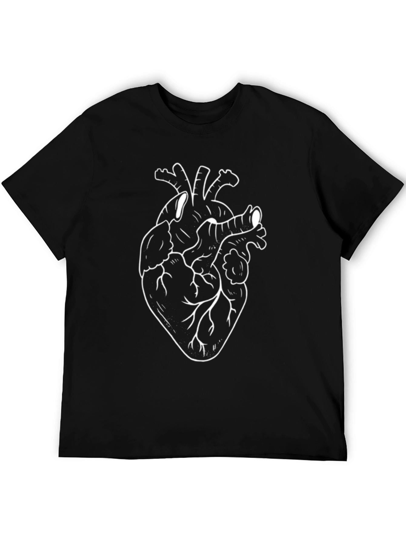 Anatomical Heart Print Black T-Shirt