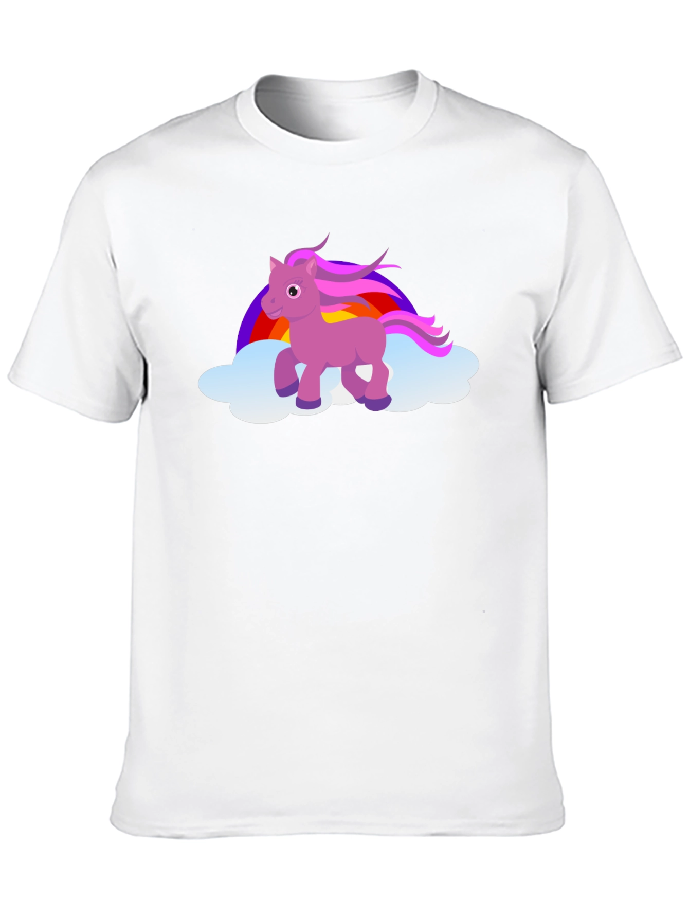 Unicorn Rainbow Cloud Black T-Shirt
