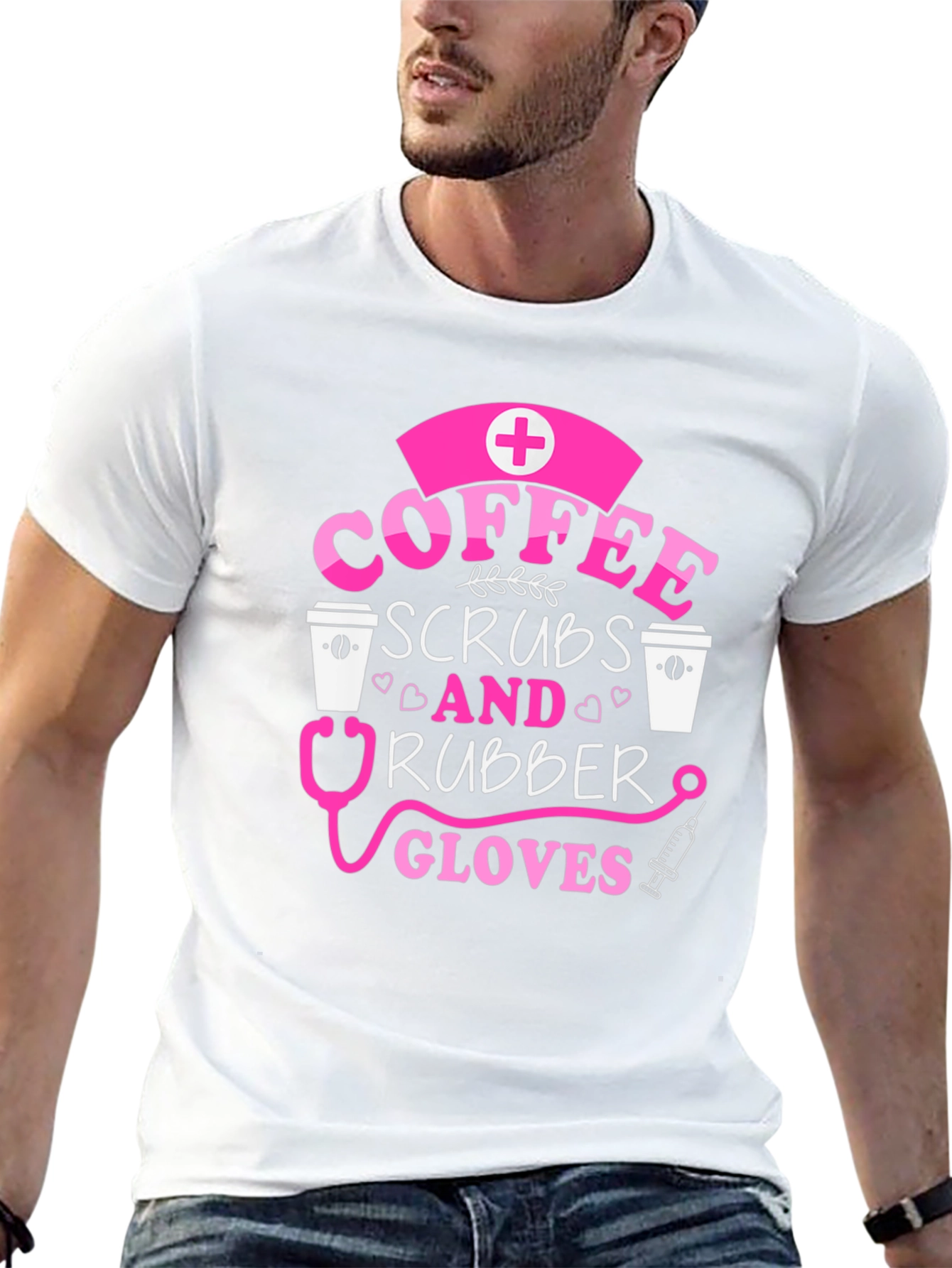 Coffee Scrubs & Rubber Gloves Nurse T-Shirt