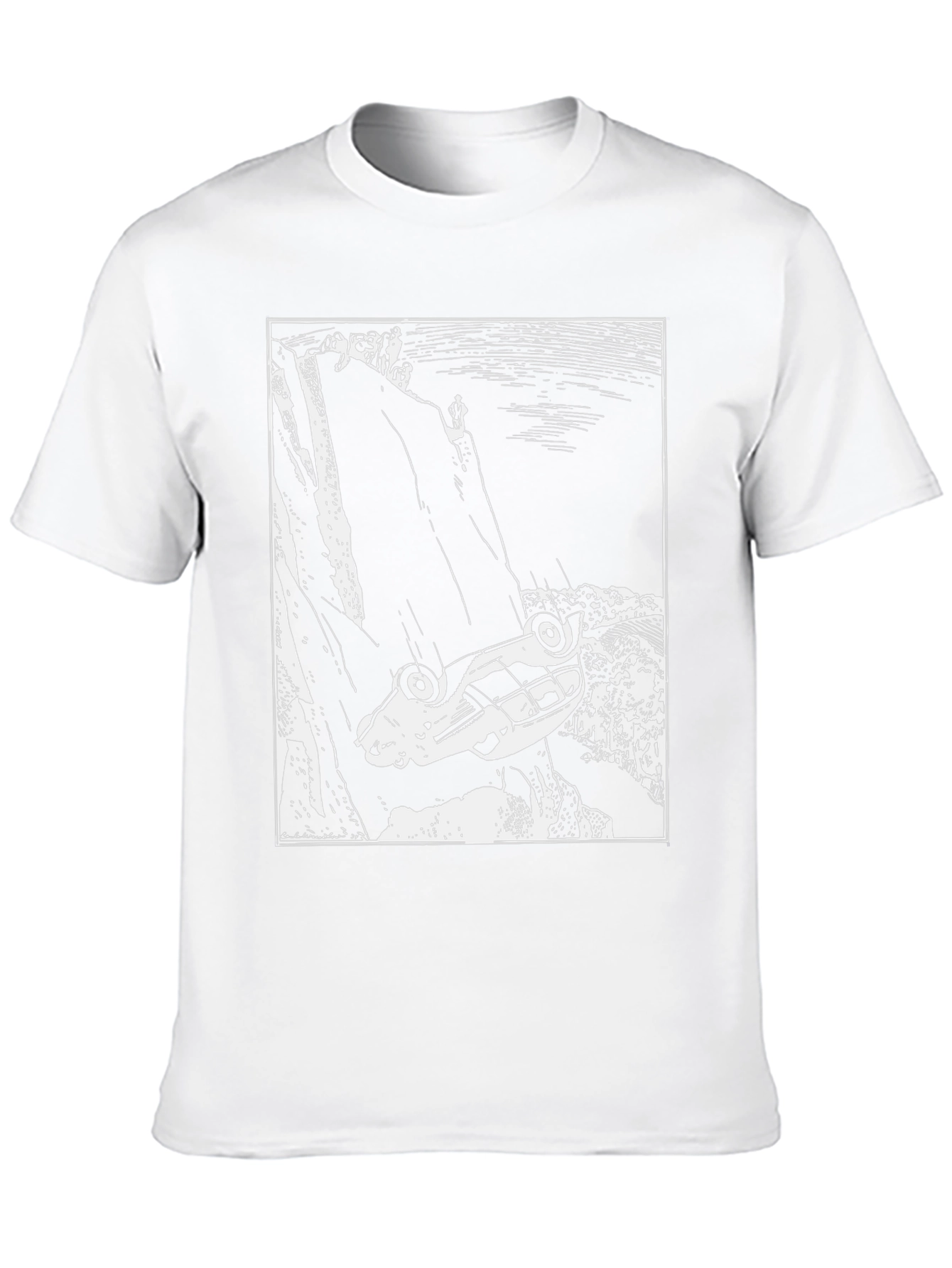 Cliffside Car Crash Graphic Tee