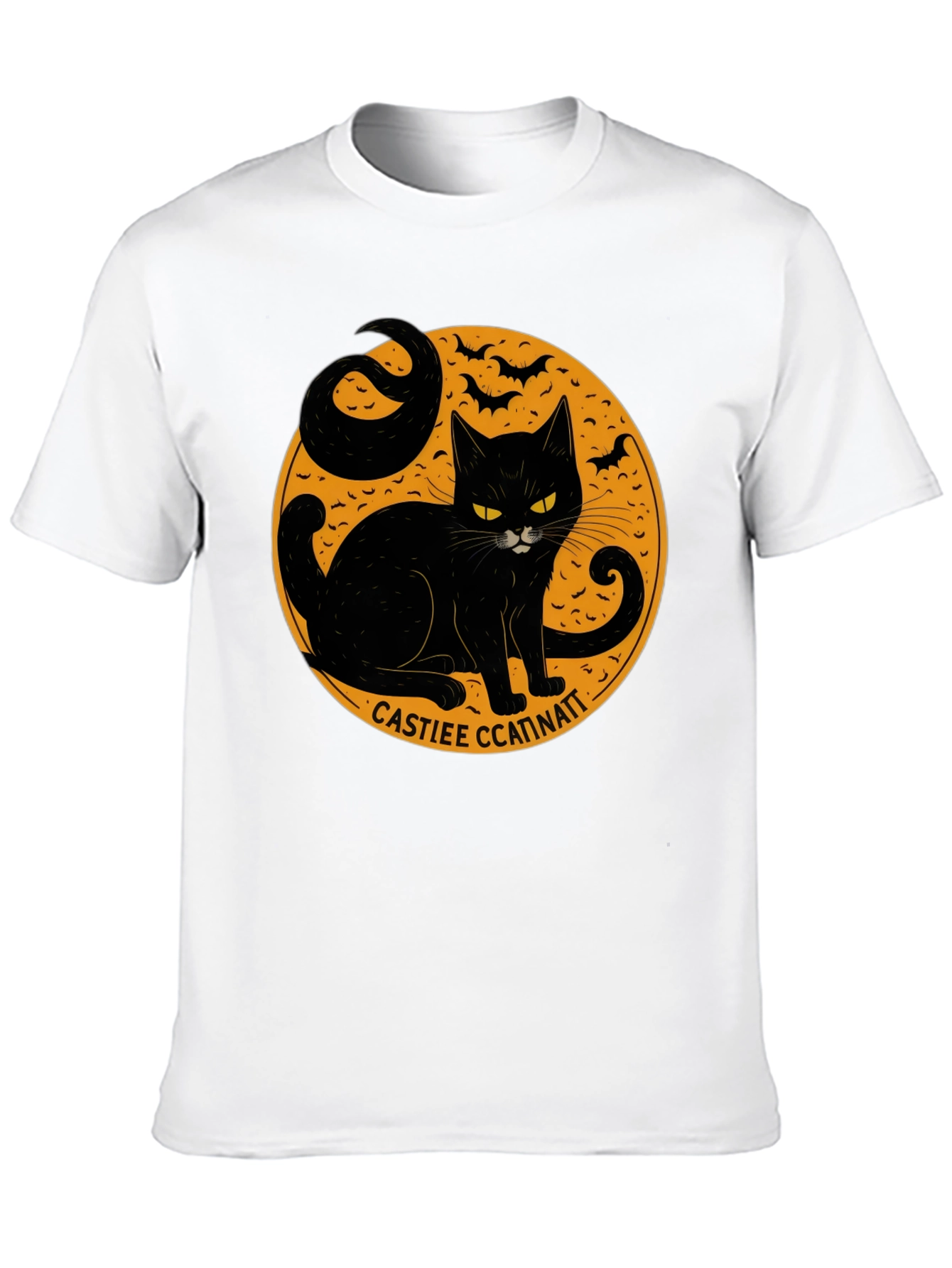 Halloween Black Cat Graphic T-Shirt