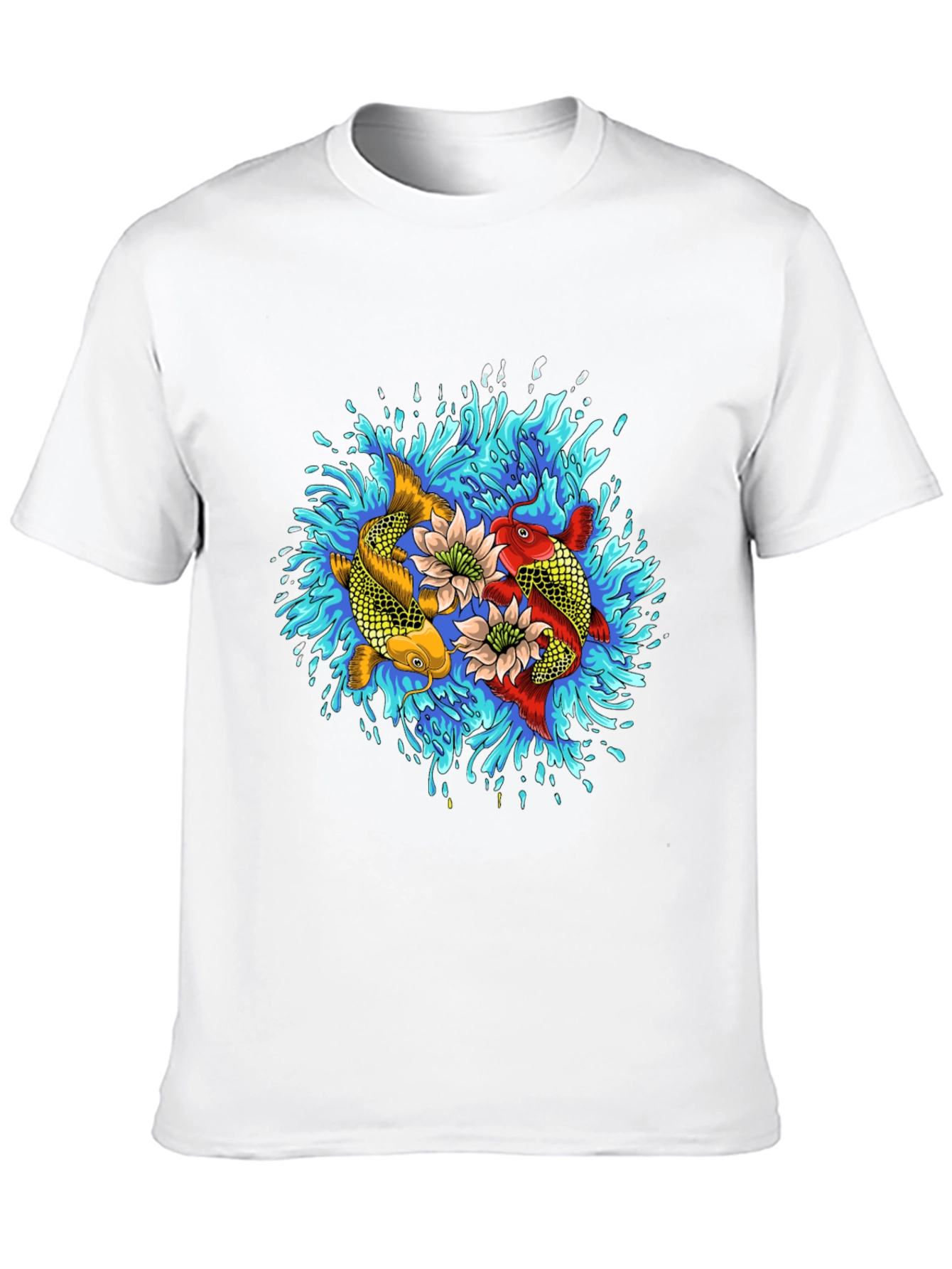 Koi Fish Graphic T-Shirt - Artistic Water Design