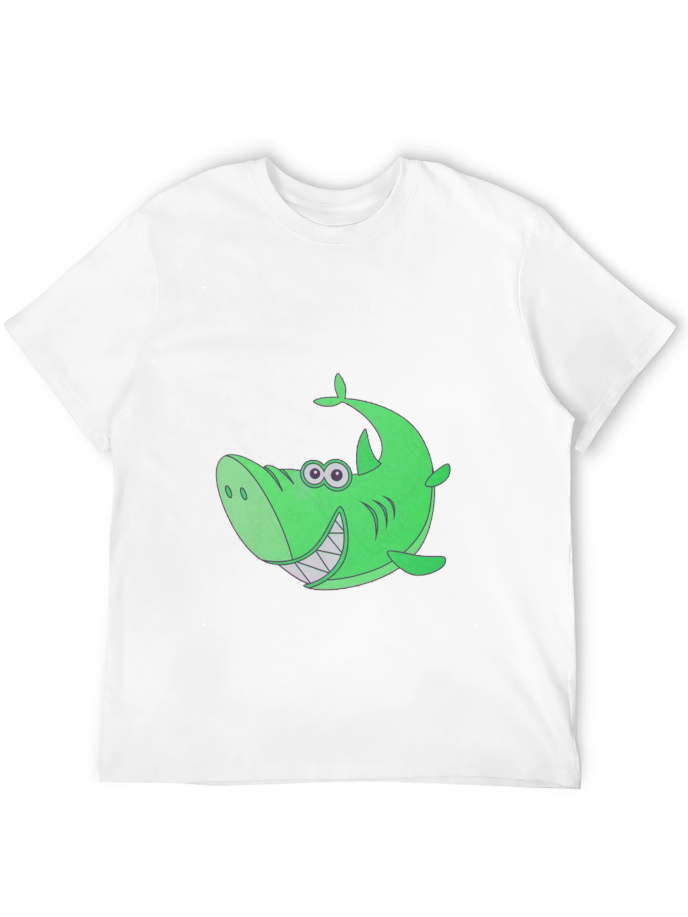 Funky Green Shark Graphic Tee - Black