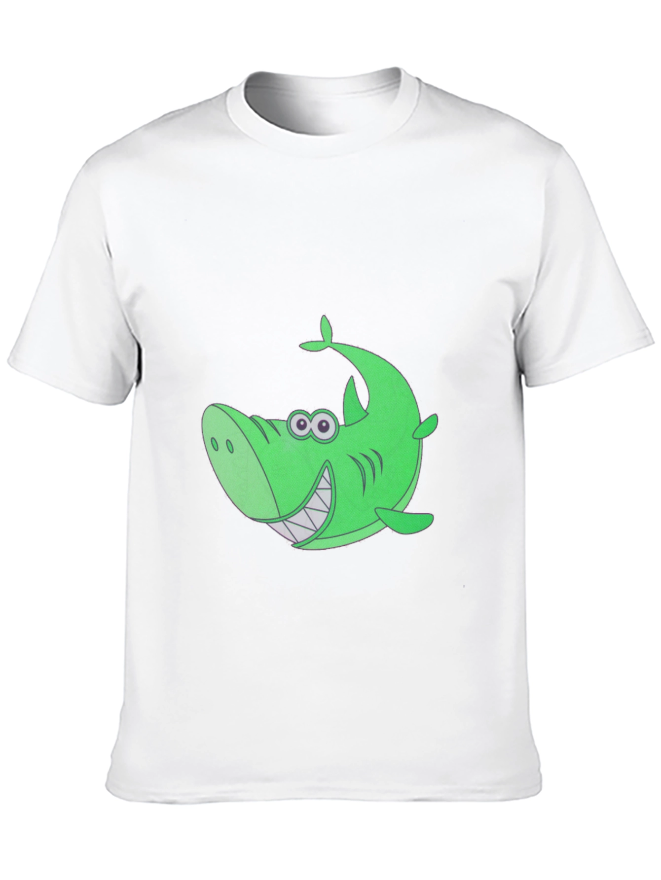 Funky Green Shark Graphic Tee - Black