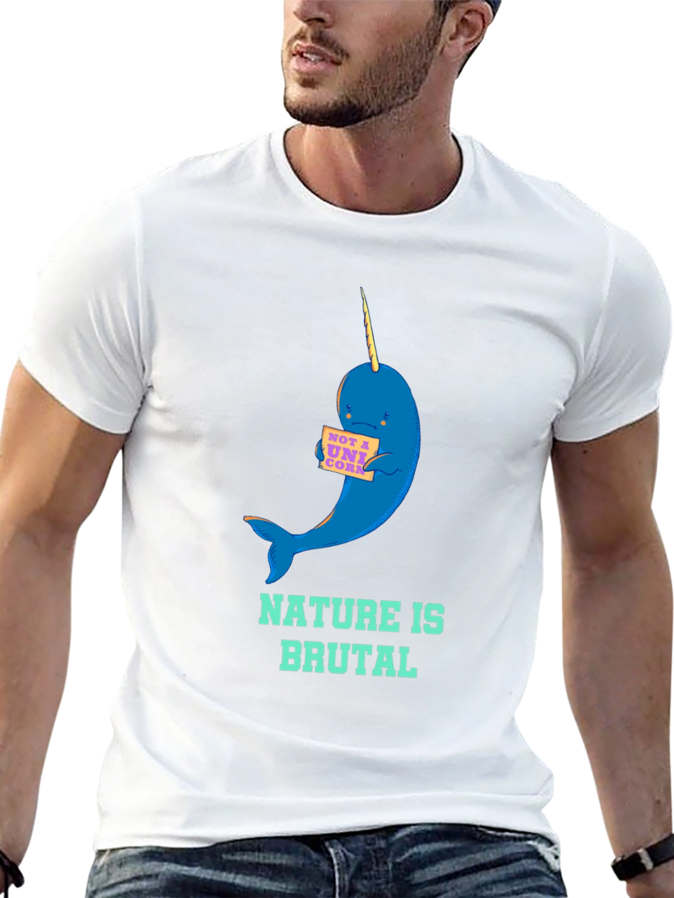 Nature is Brutal Narwhal Graphic Tee