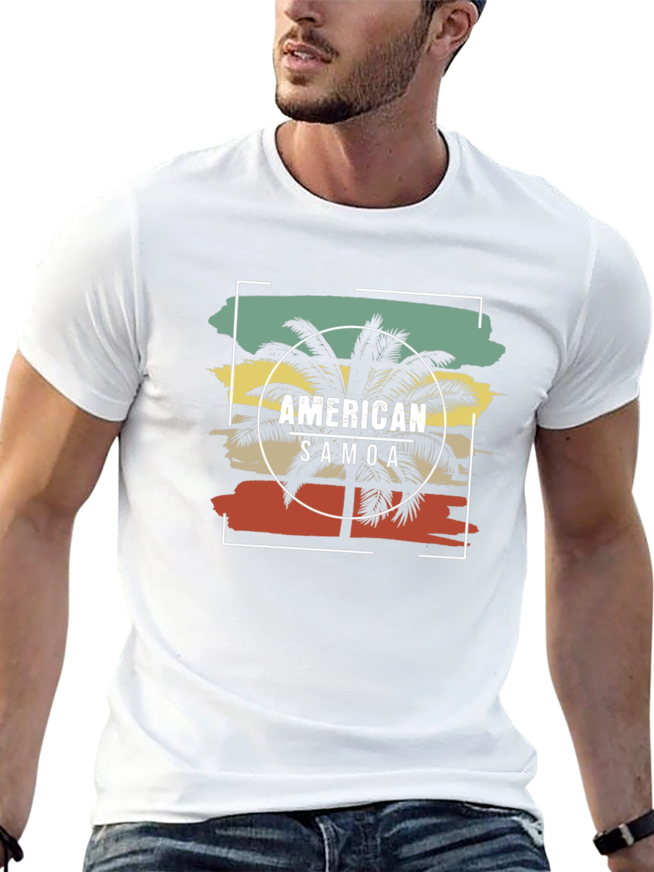 American Samoa Palm Tree Graphic T-Shirt