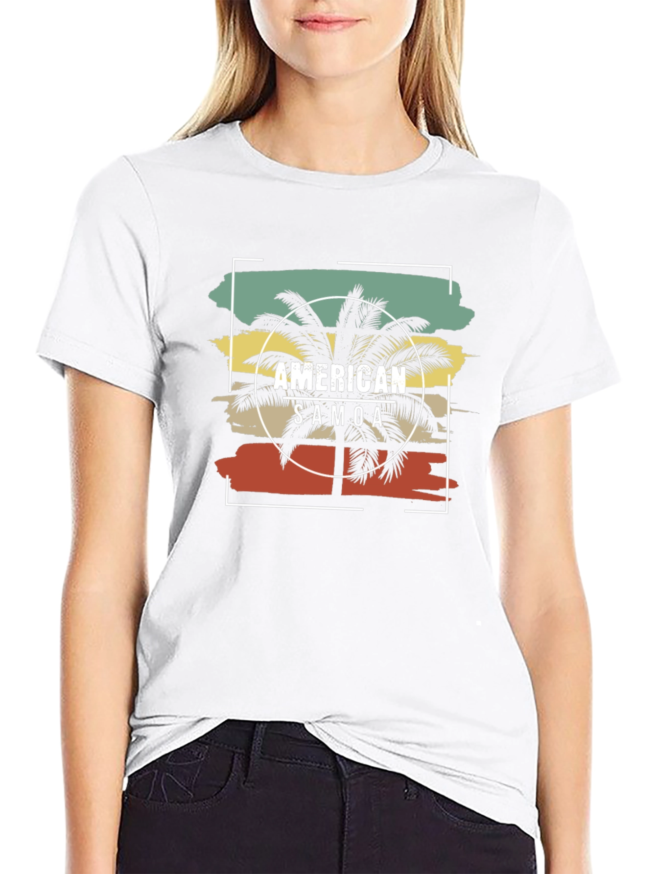 American Samoa Palm Tree Graphic T-Shirt