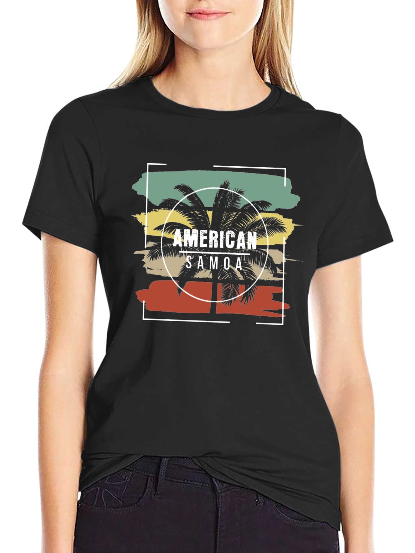 American Samoa Palm Tree Graphic T-Shirt