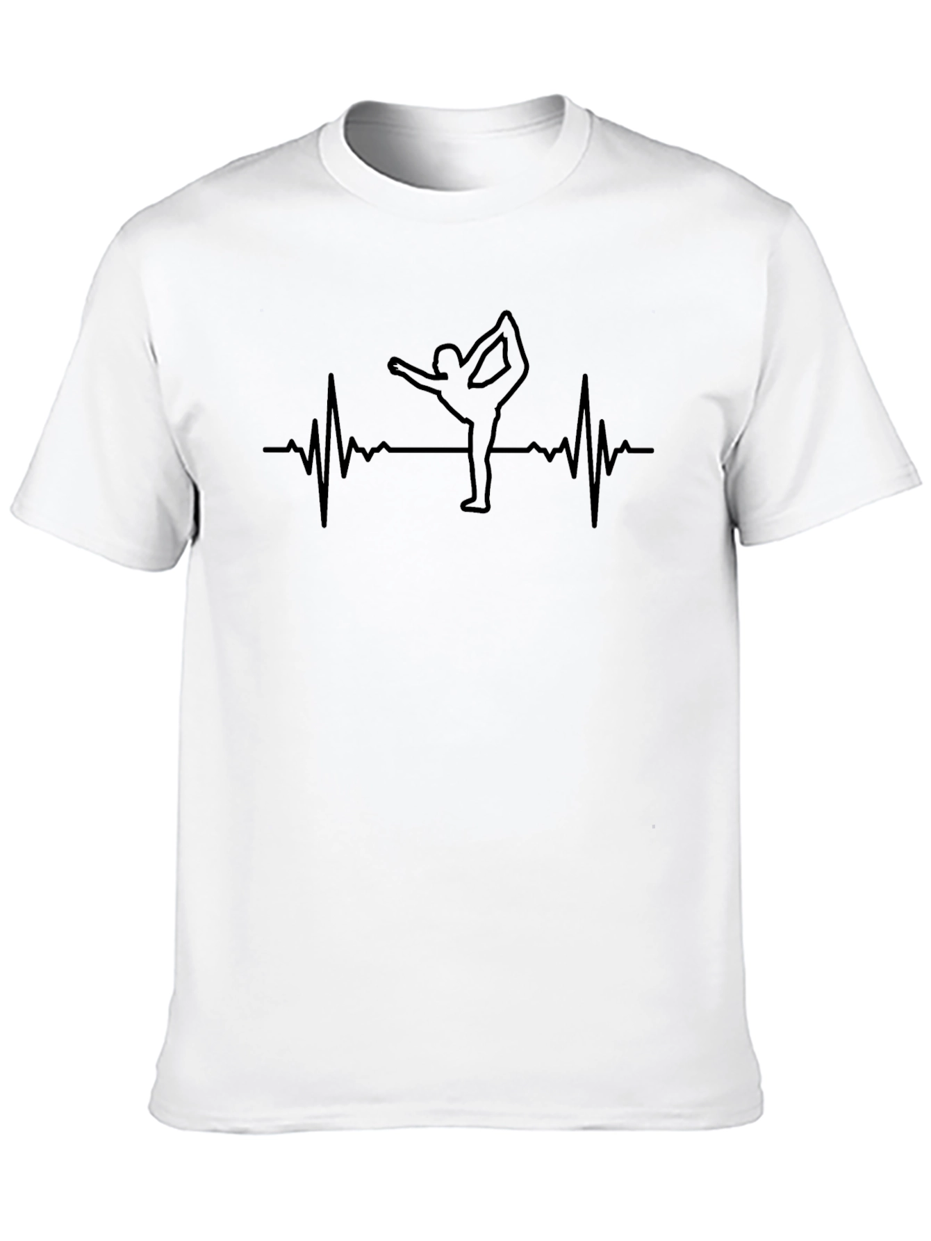 Yoga Heartbeat T-Shirt - Black Graphic Tee