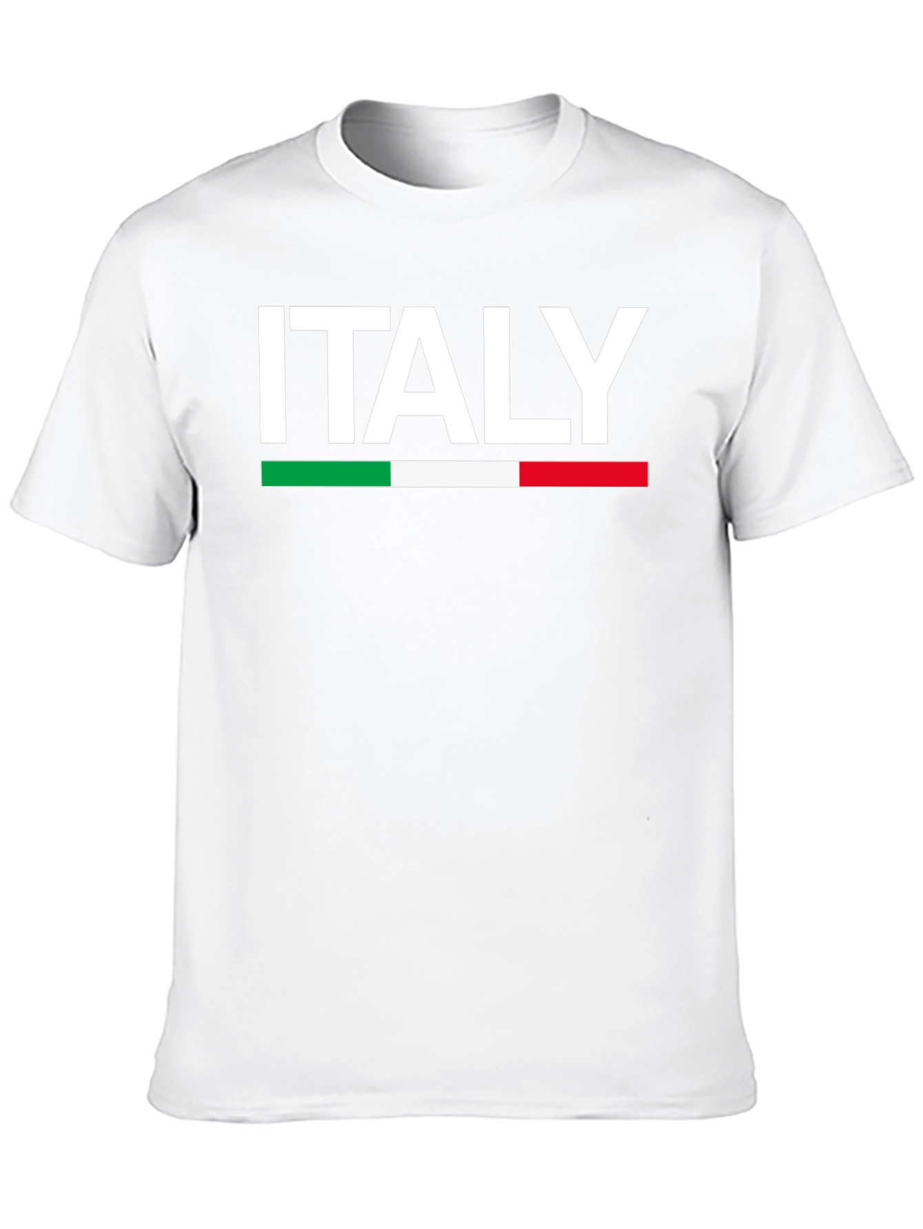 Italy Flag T-Shirt - Black Crew Neck