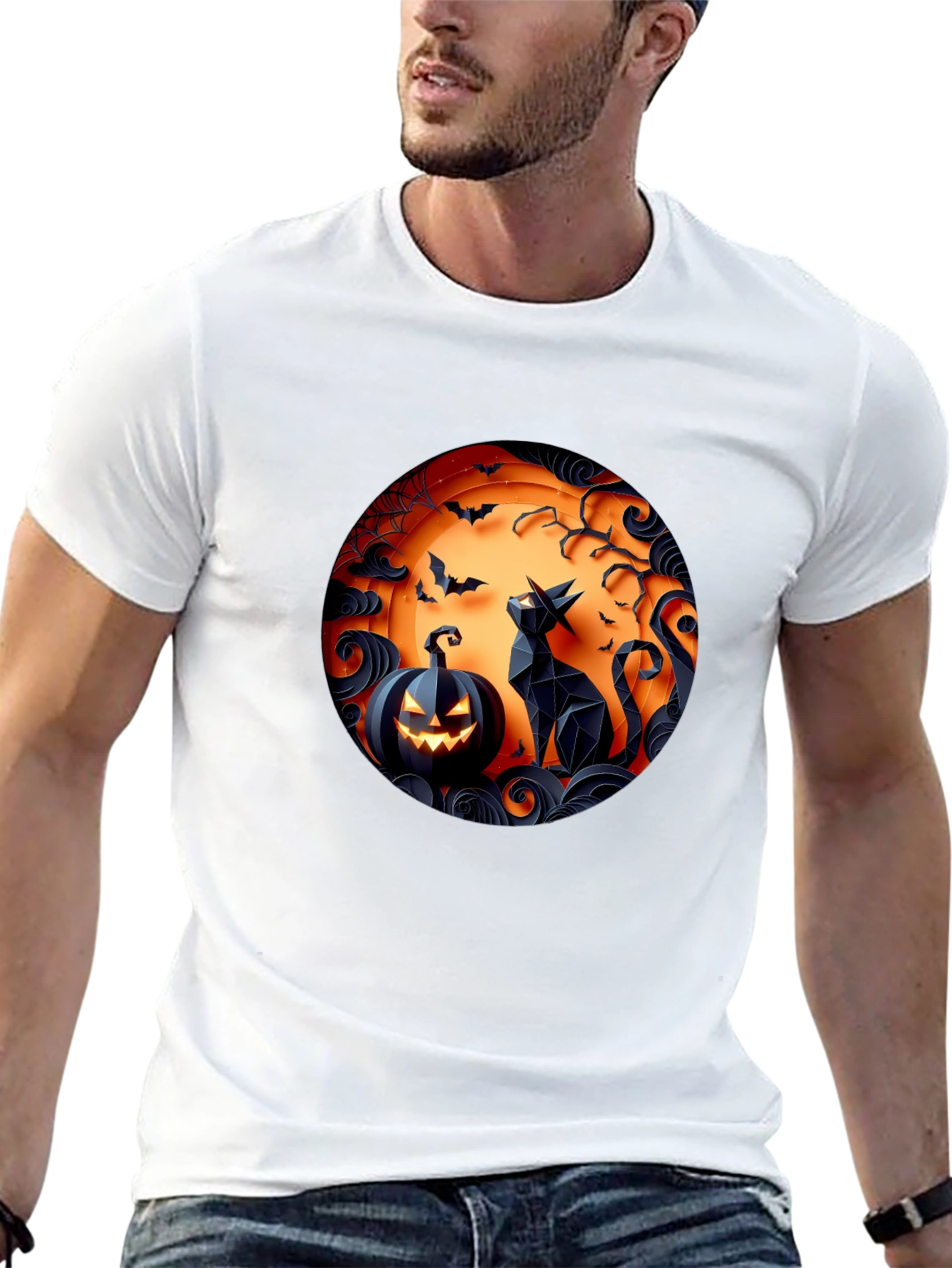 Halloween Cat Pumpkin T-Shirt