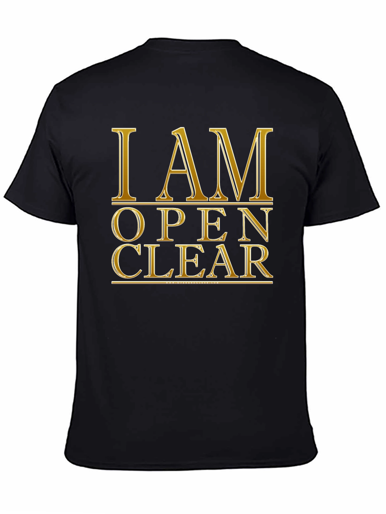 I AM OPEN CLEAR Black Graphic T-Shirt