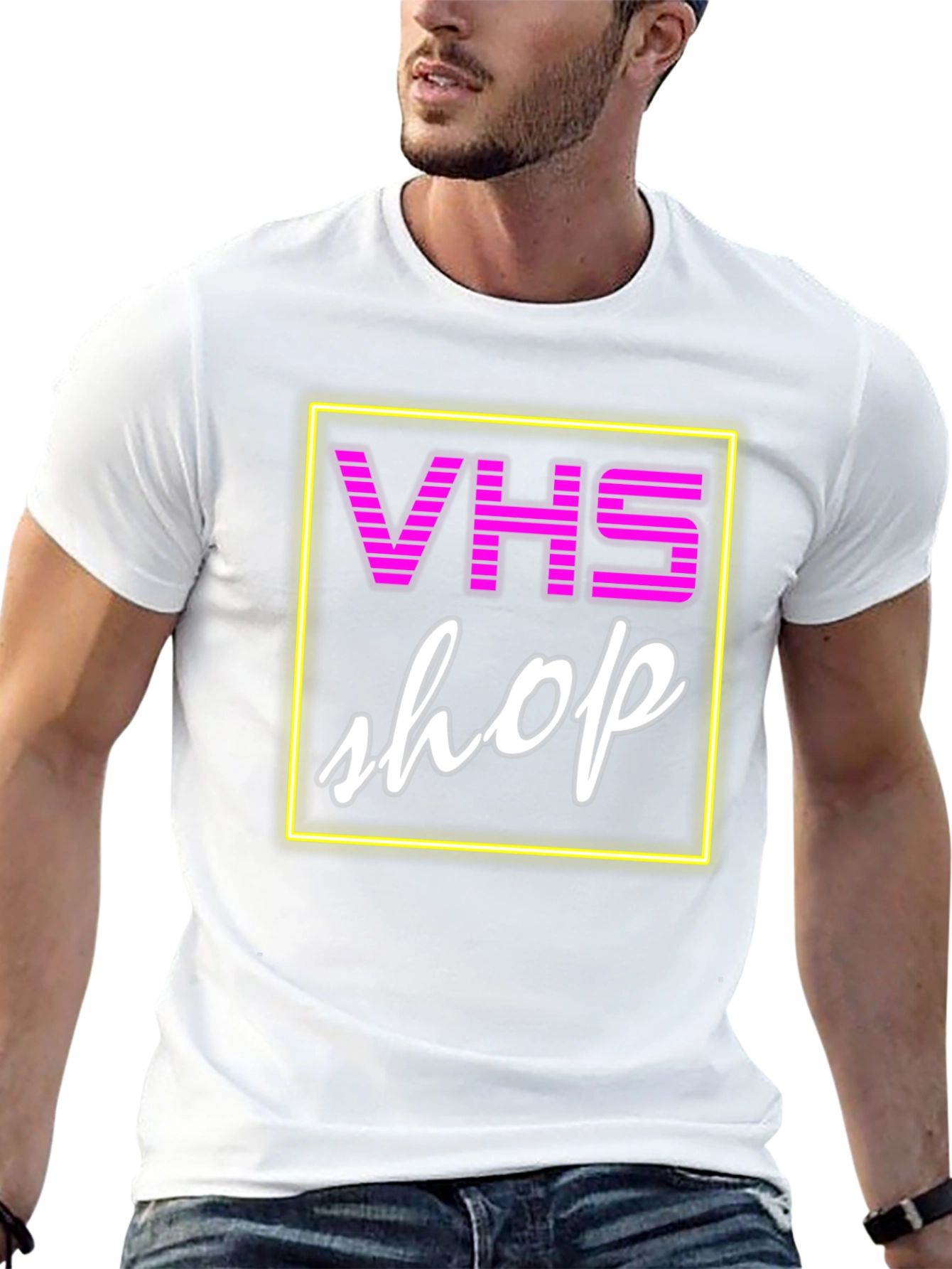 VHS Shop Neon Graphic T-Shirt