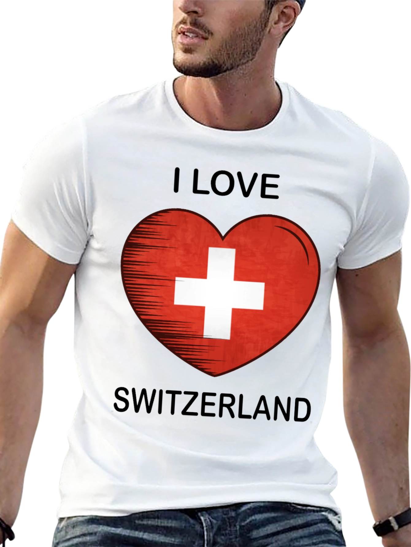I Love Switzerland Heart Flag Graphic T-Shirt