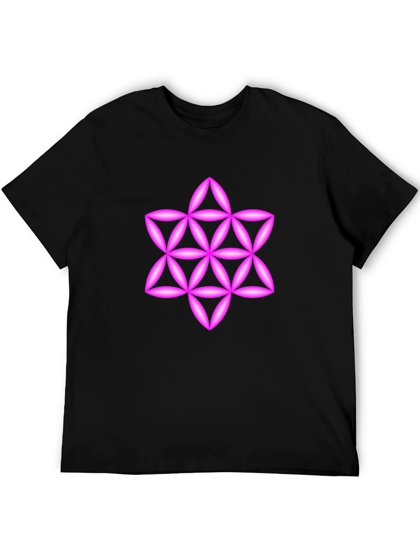 Geometric Star Tee - Black Cotton Blend Casual Wear