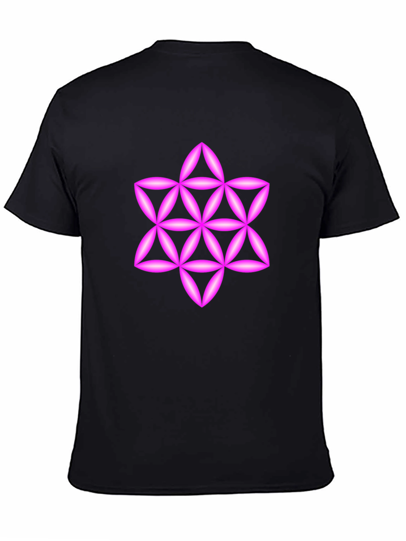 Geometric Star Tee - Black Cotton Blend Casual Wear