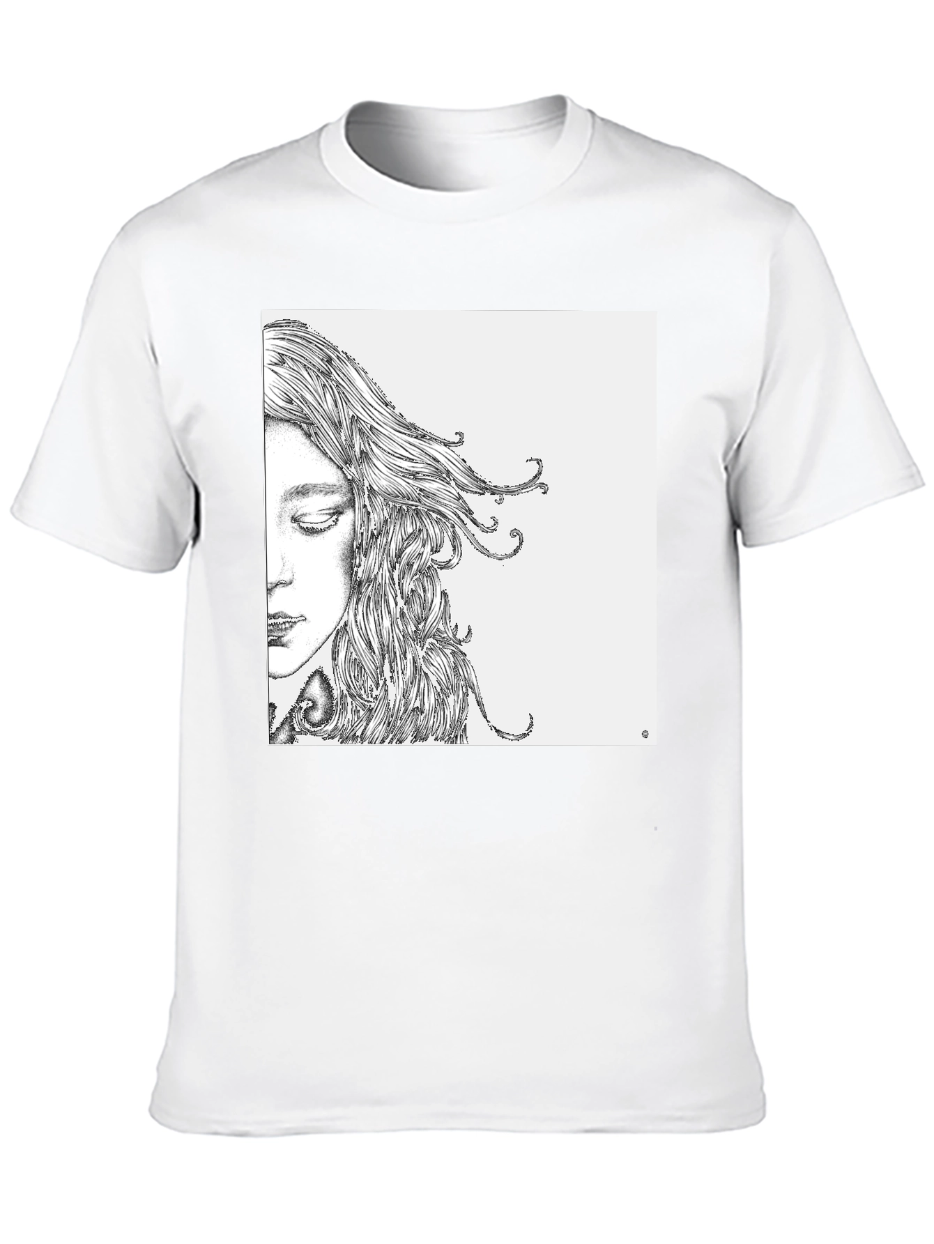 Artistic Woman Face Graphic Black Tee