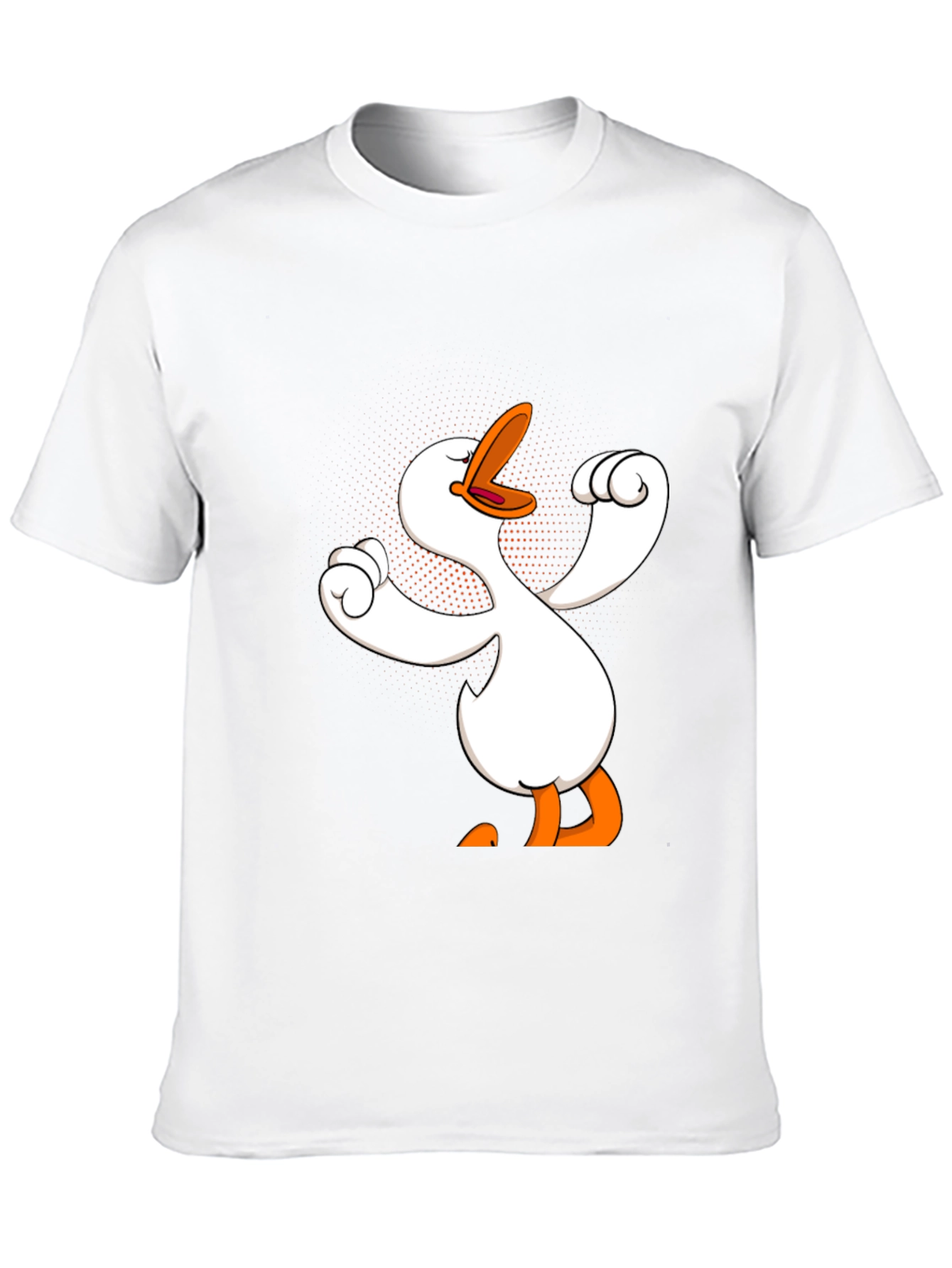 Funny Goose Cartoon Graphic Black T-Shirt