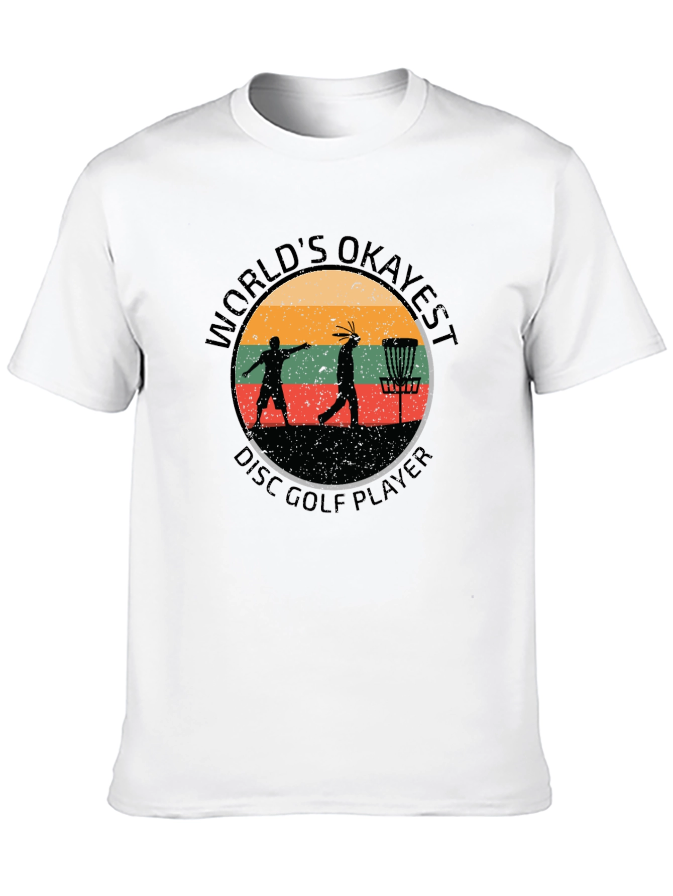 Worlds Okayest Disc Golf Player Black T-Shirt