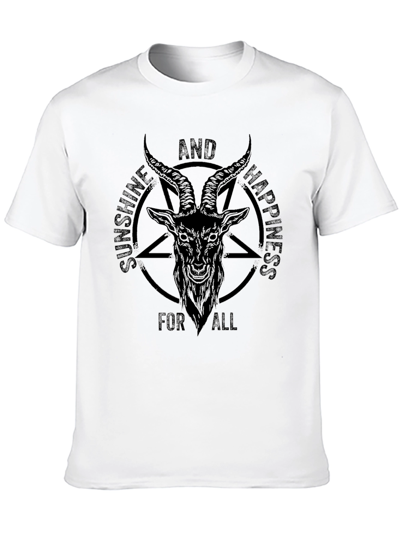 Sunshine & Happiness Baphomet Graphic Tee - Black