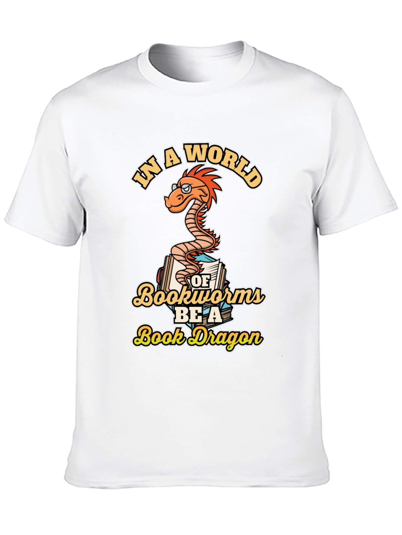 Book Dragon Graphic Tee - Unique Bookworm T-Shirt