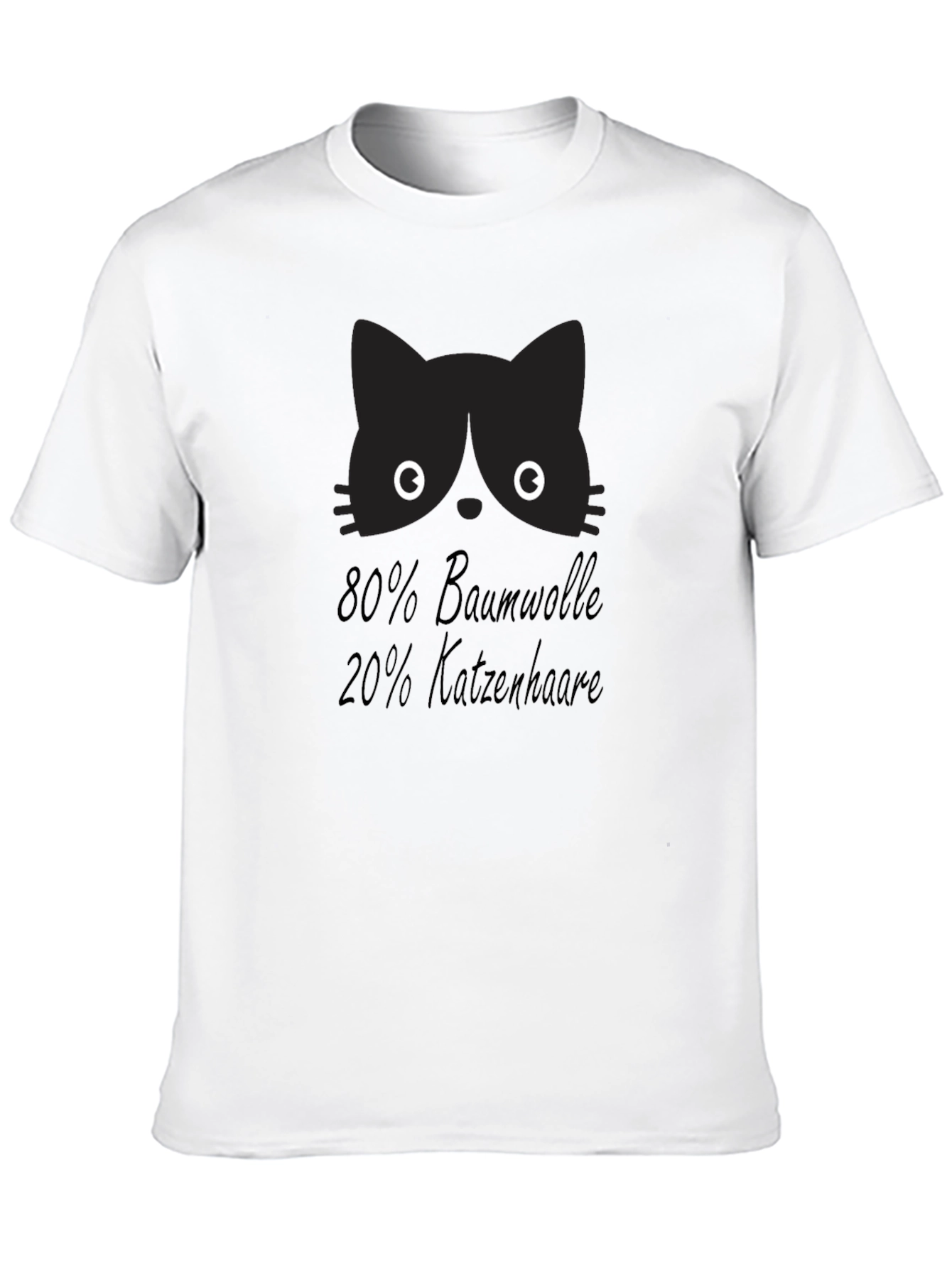 Funny Cat Hair T-Shirt - 80% Baumwolle 20% Katzenhaare