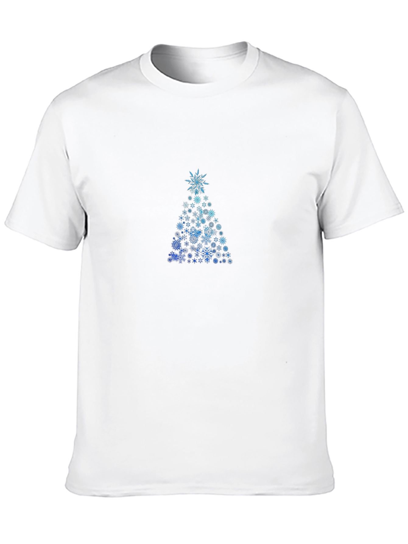 Snowflake Christmas Tree Black T-Shirt