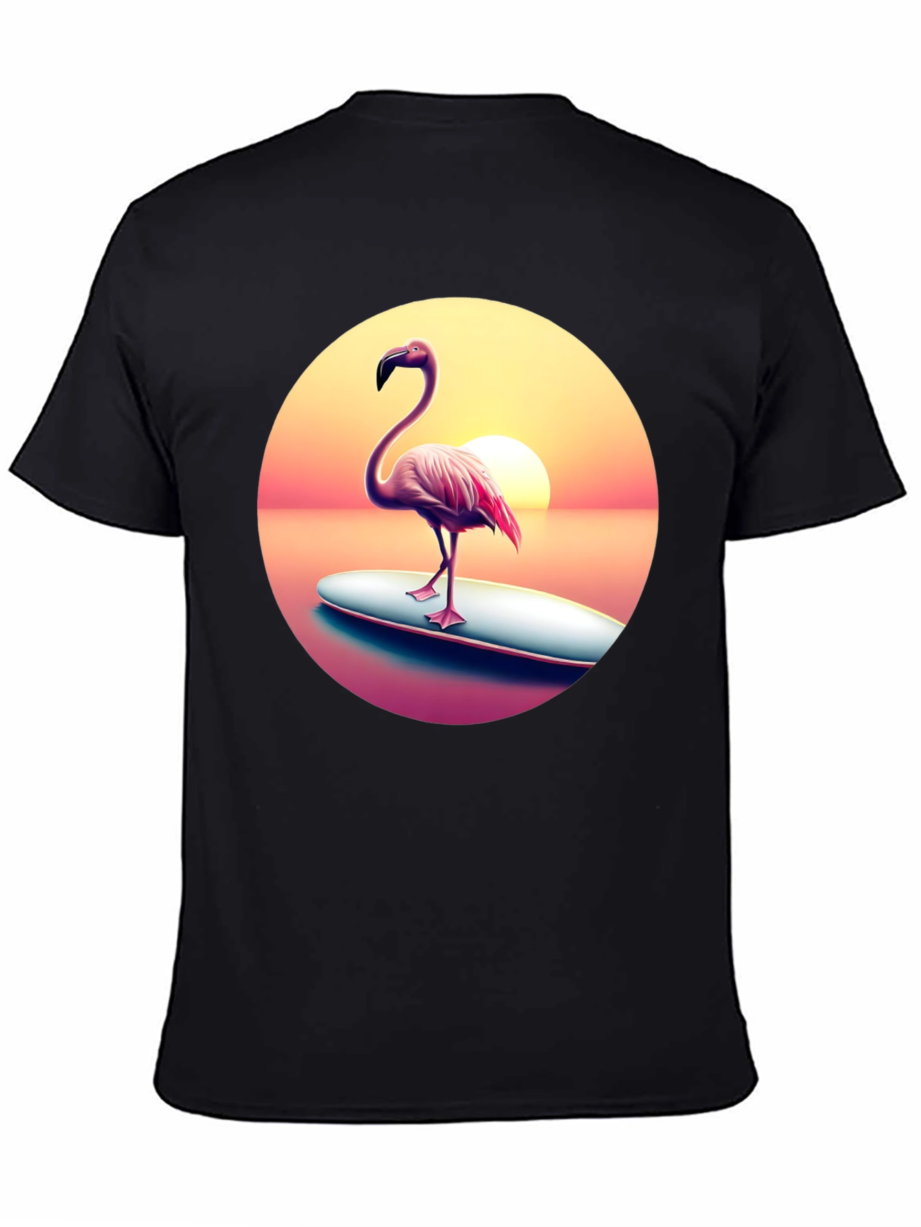 Flamingo Sunset Surf T-Shirt