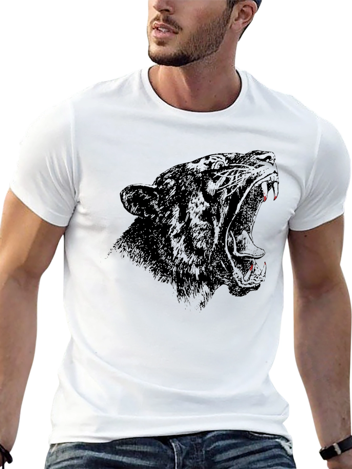 Black Panther Graphic Tee - Fierce Animal Print