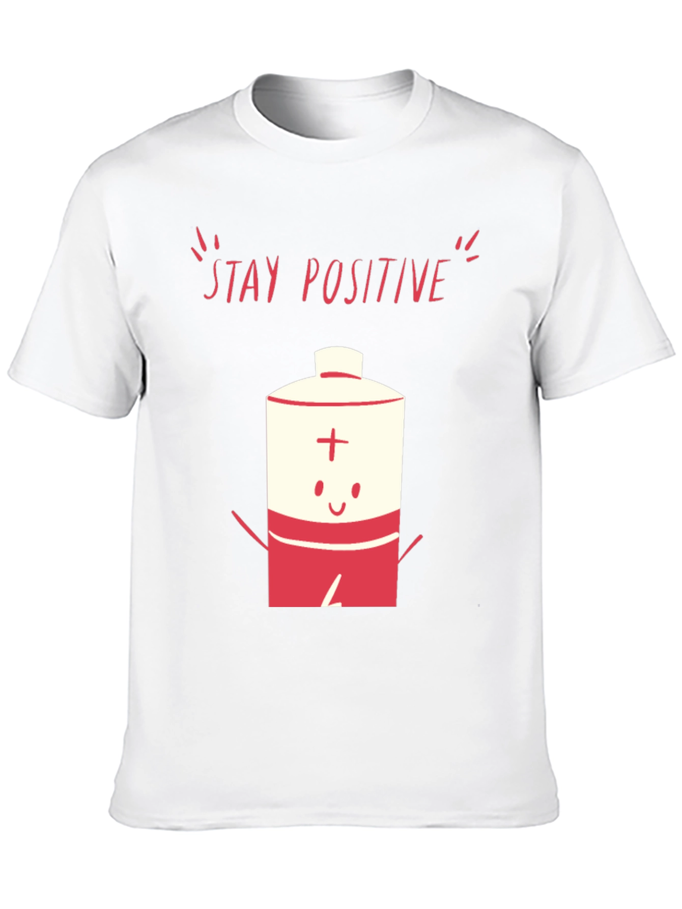Stay Positive Battery Graphic T-Shirt - Black