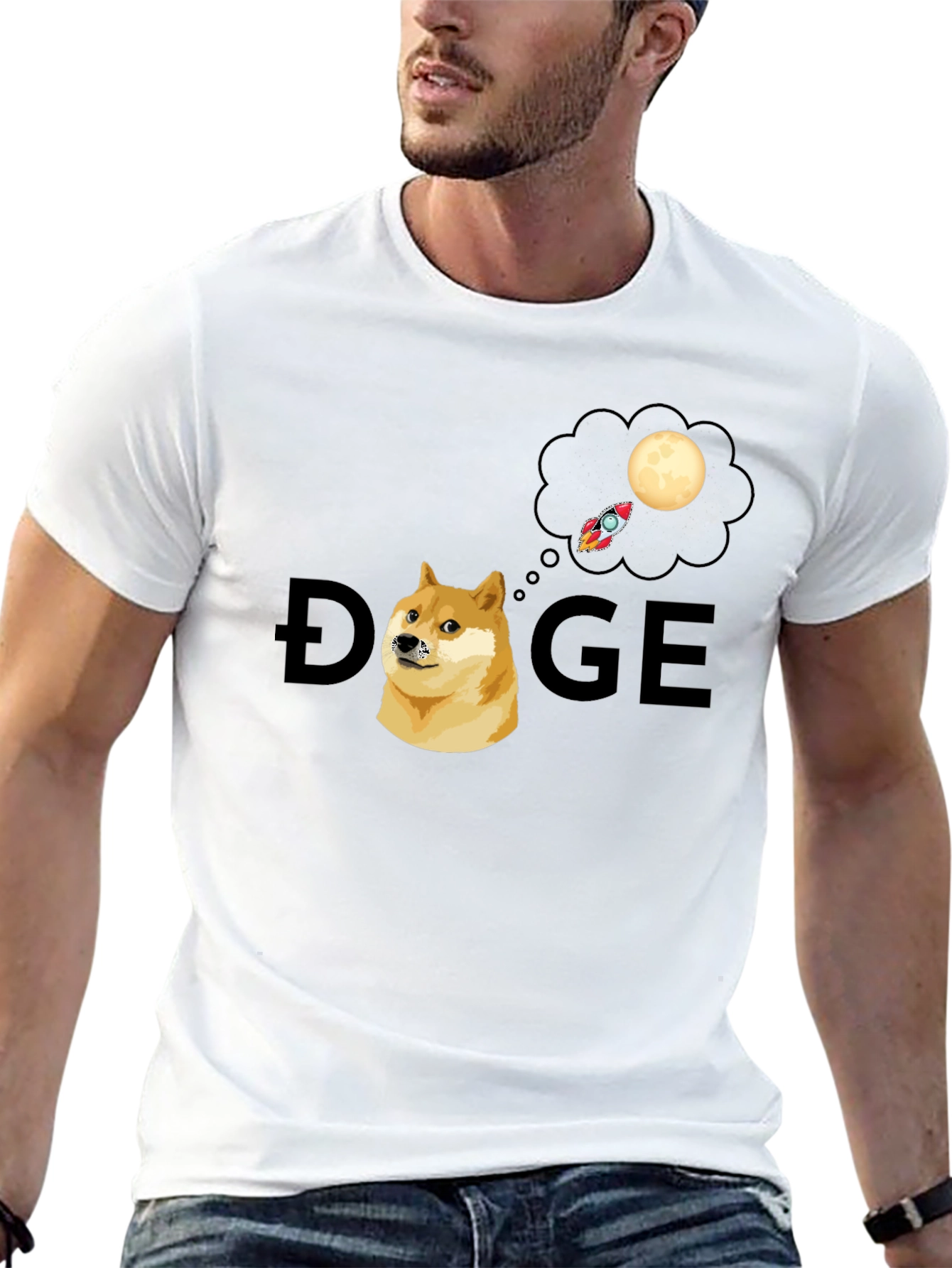 Doge To The Moon Graphic T-Shirt