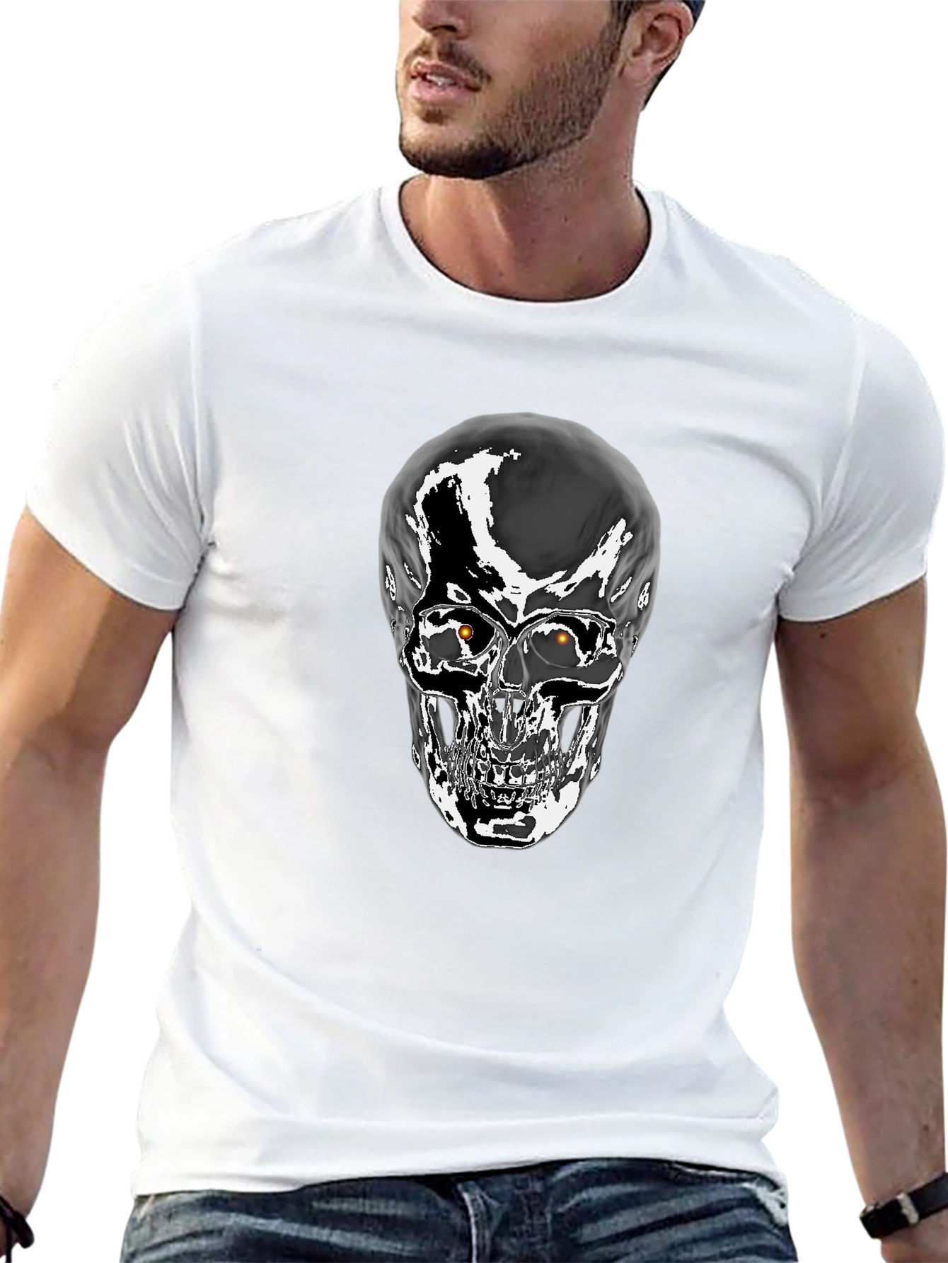Skull Graphic T-Shirt - Mens Black Tee