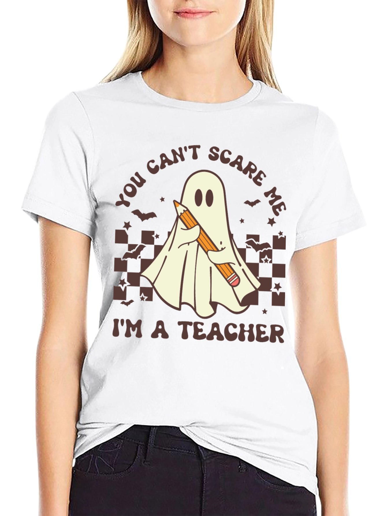 Teacher Ghost T-Shirt - You Cant Scare Me!