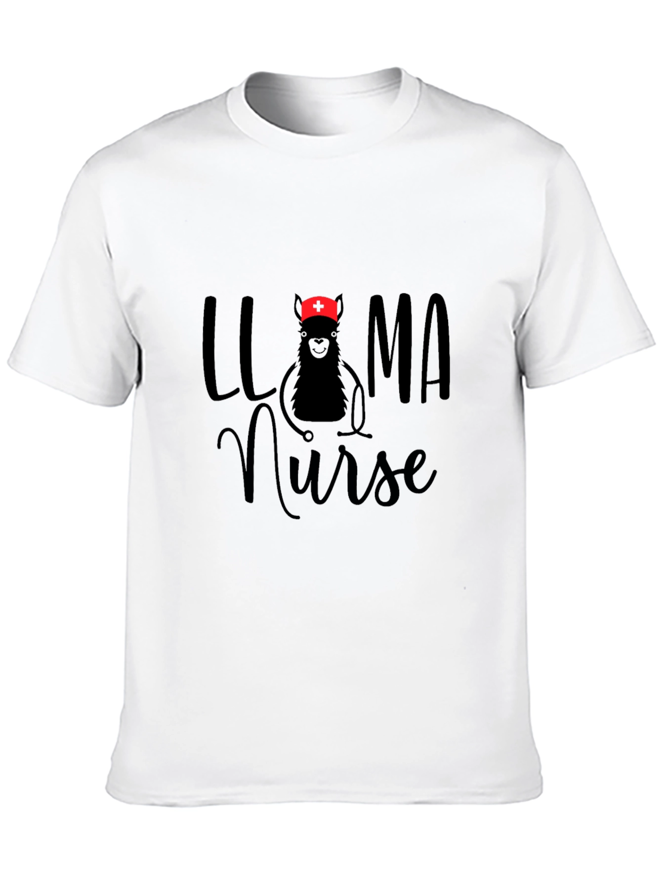 Llama Nurse Graphic T-Shirt - Unisex Black Tee
