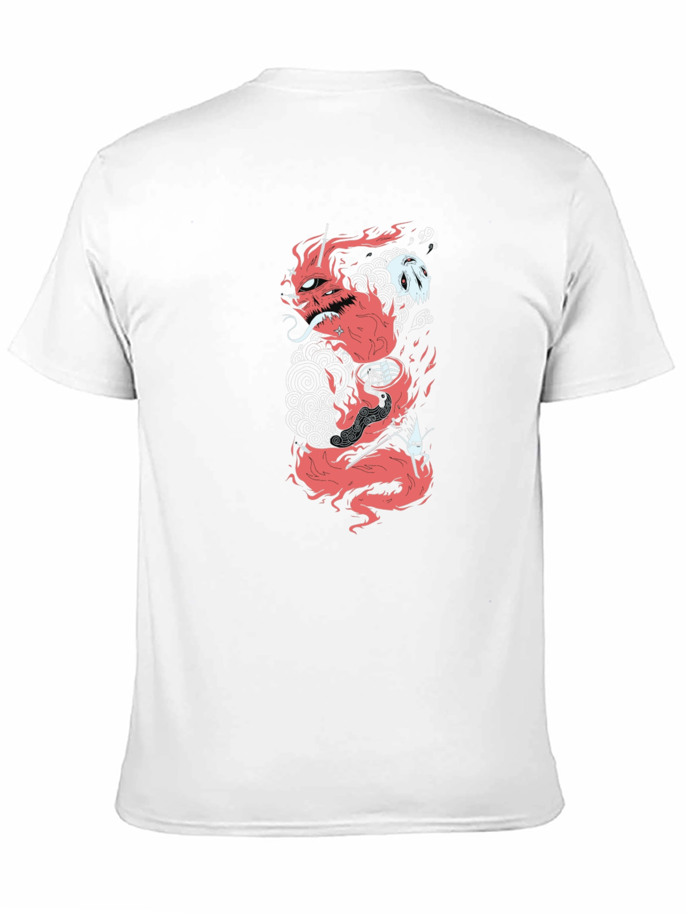 Fiery Dragon Graphic Print Black T-Shirt