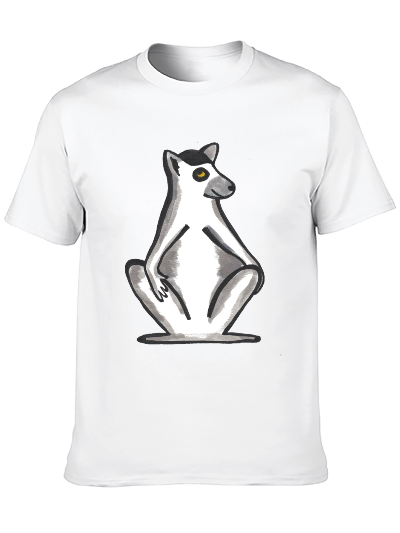 Lemur Graphic Tee - Stylish Black Cotton T-Shirt