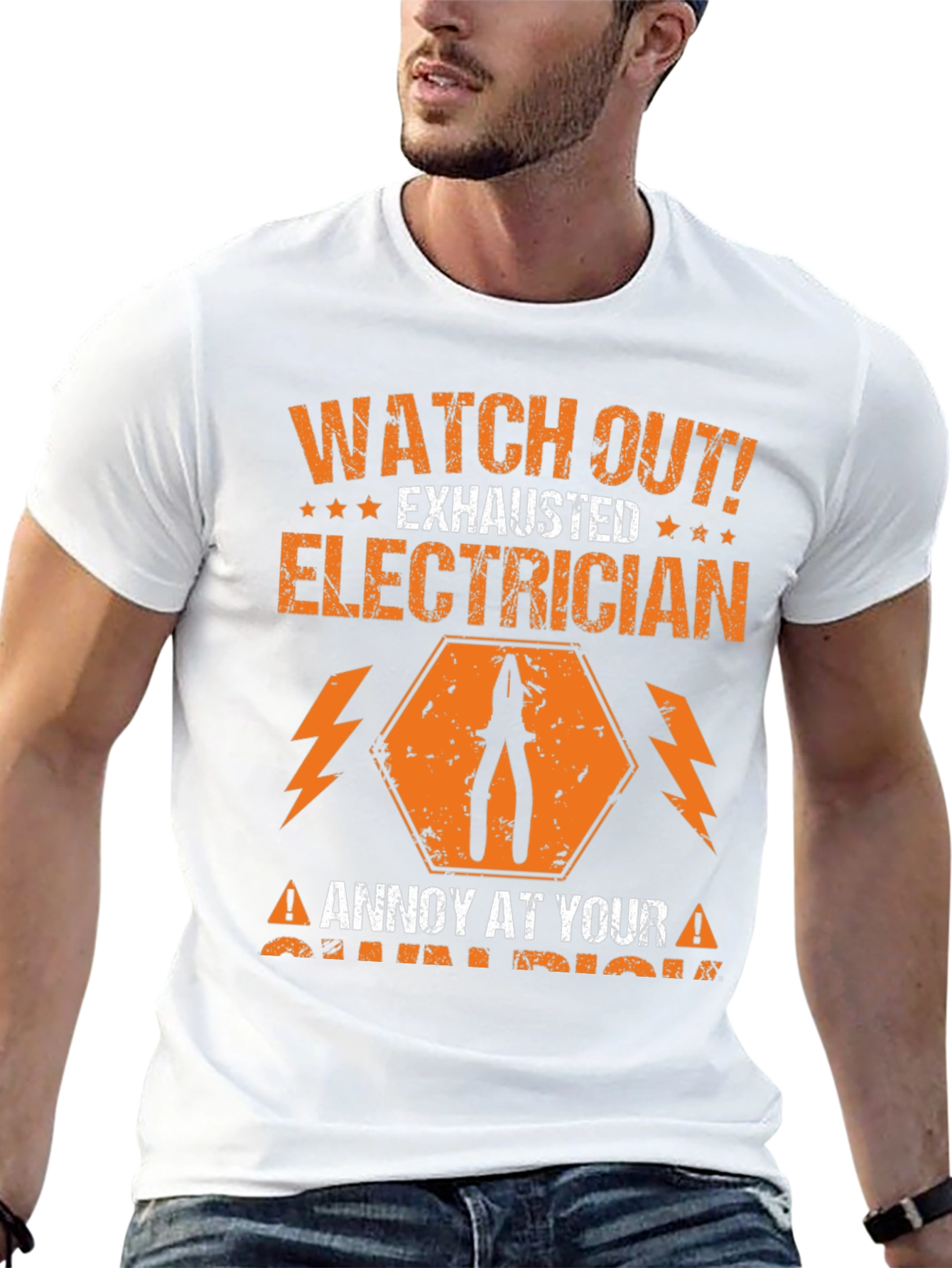 Exhausted Electrician Humor T-Shirt