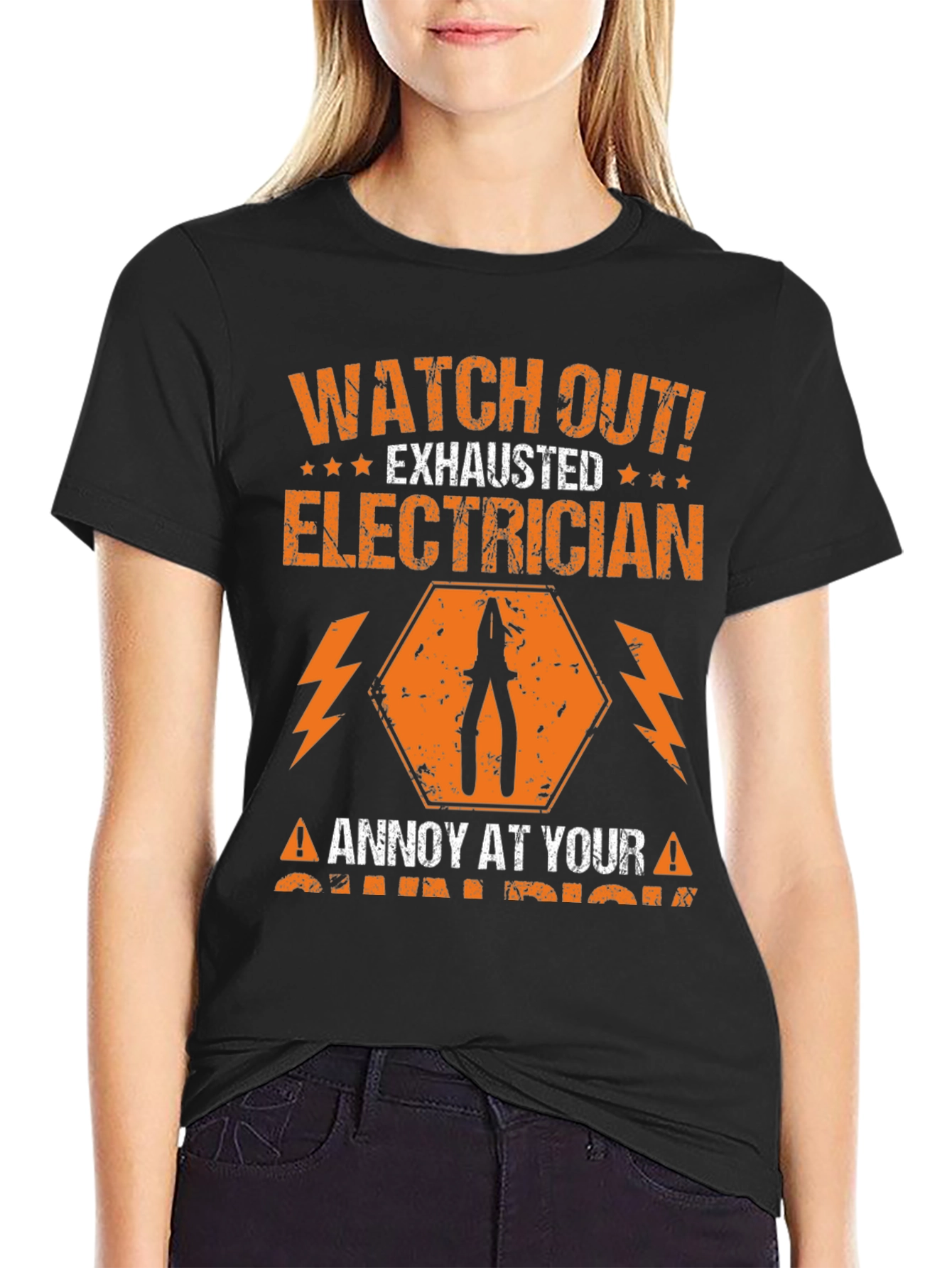 Exhausted Electrician Humor T-Shirt
