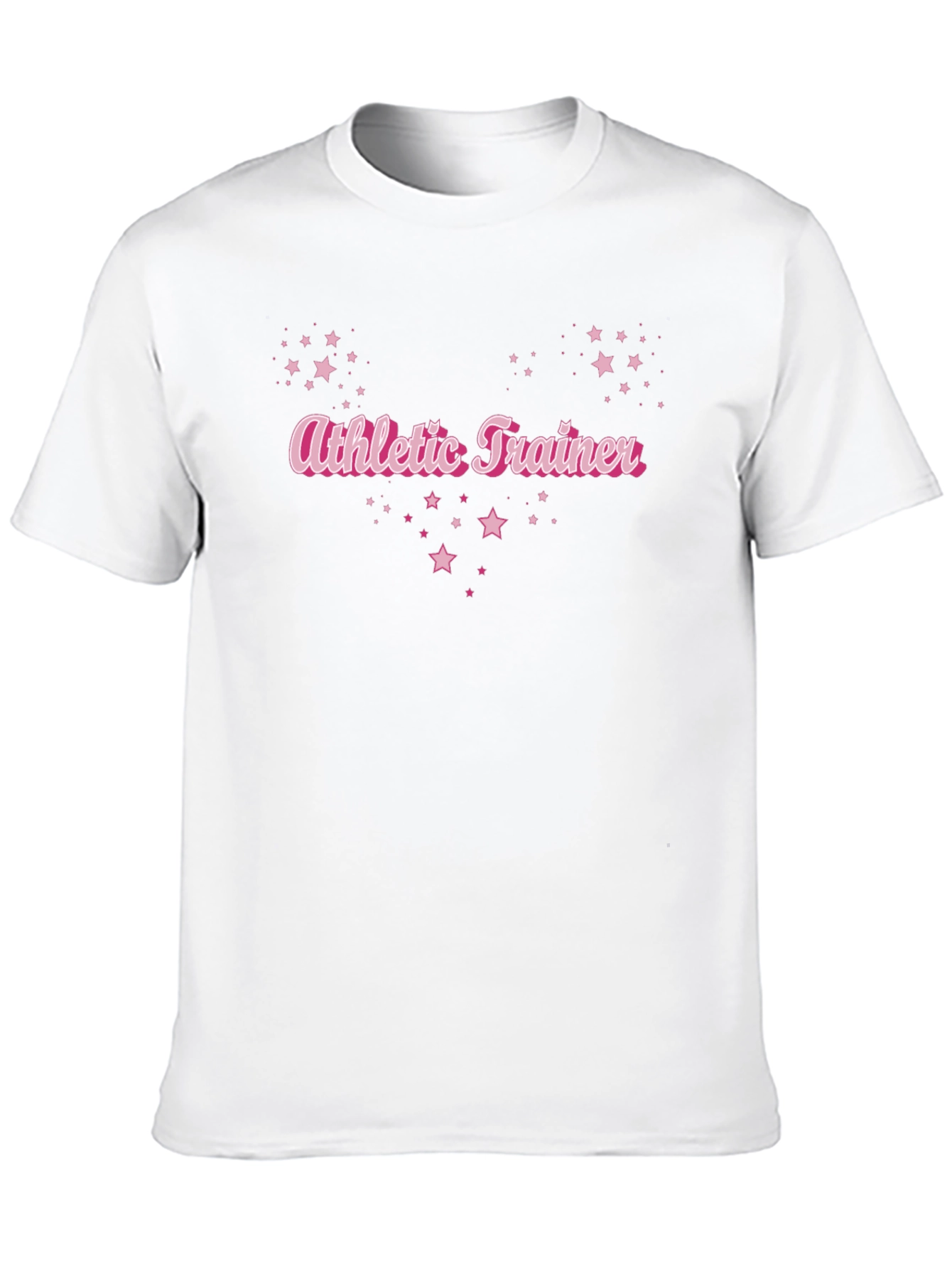 Athletic Trainer T-Shirt - Pink Text & Stars