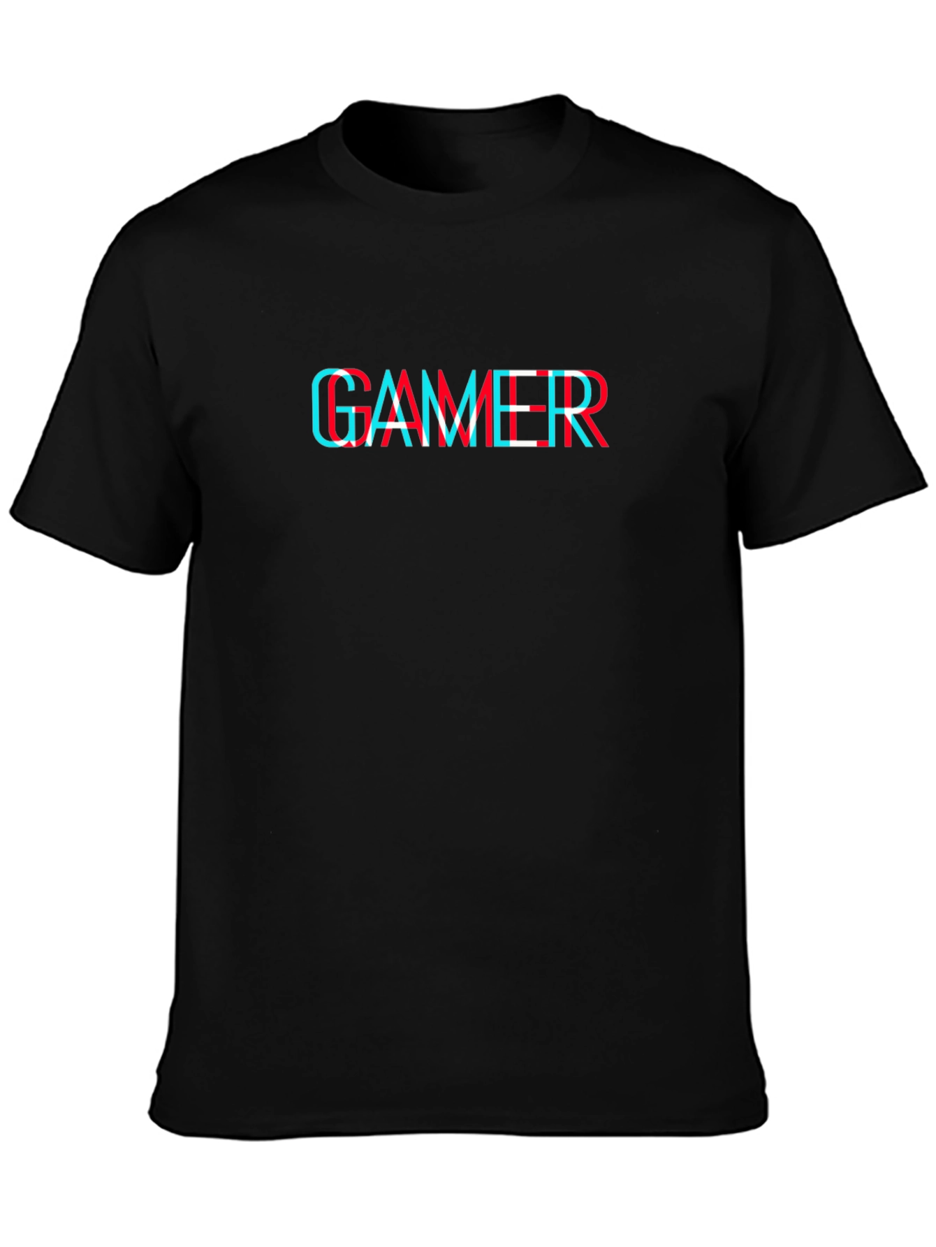 Gamer Glitch Style T-Shirt - Black