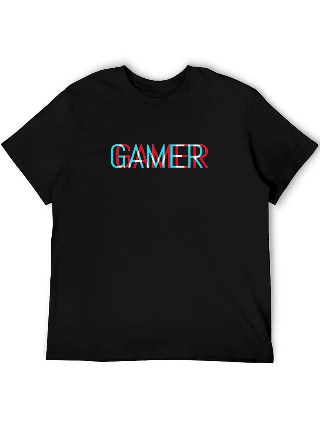 Gamer Glitch Style T-Shirt - Black