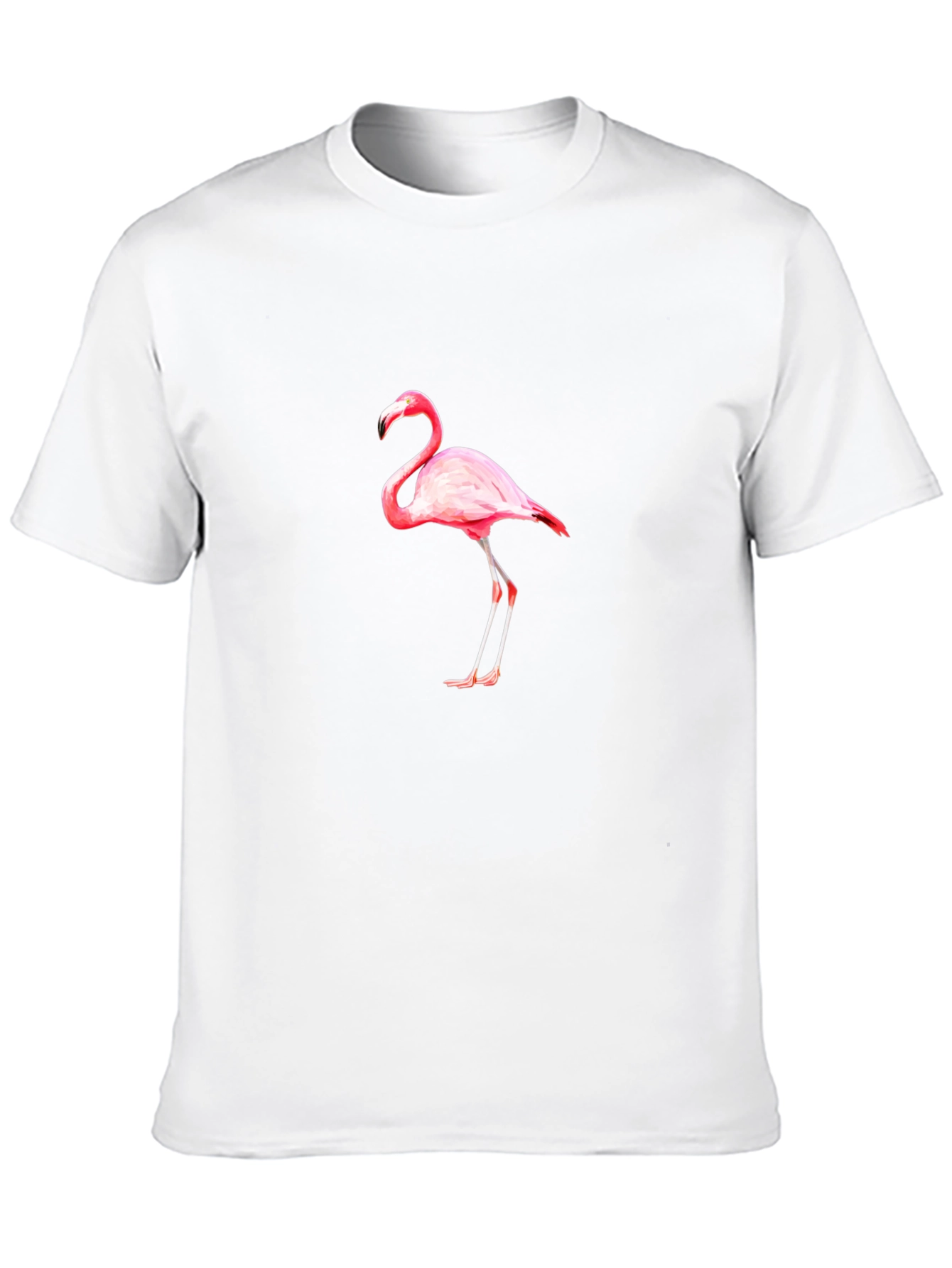Black T-Shirt with Pink Flamingo Print