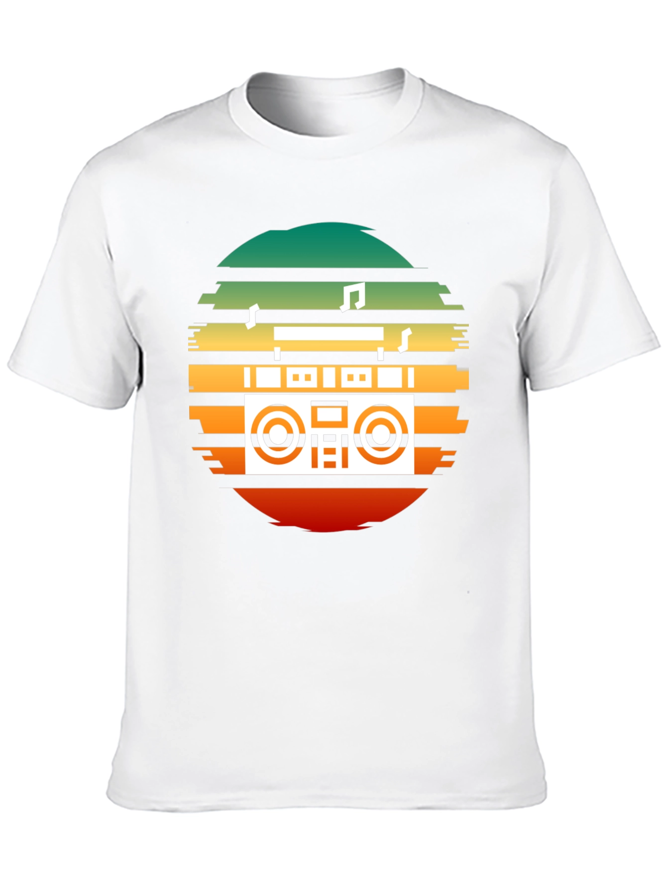 Retro Boombox Sunset Graphic Tee