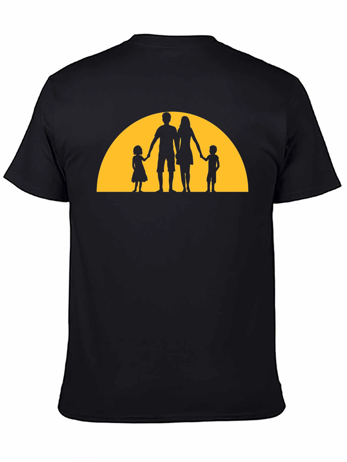 Family Silhouette Graphic Tee - Black
