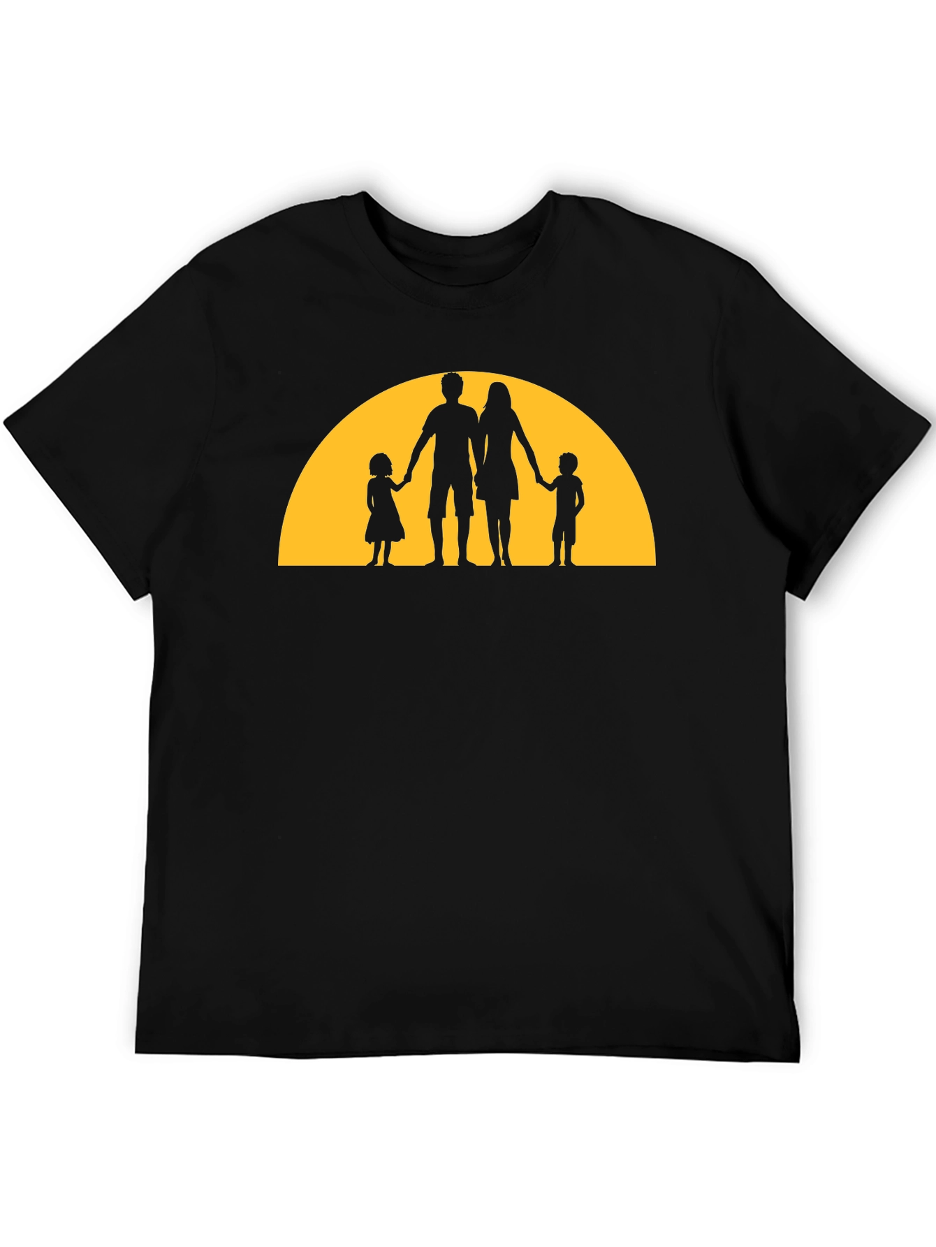 Family Silhouette Graphic Tee - Black