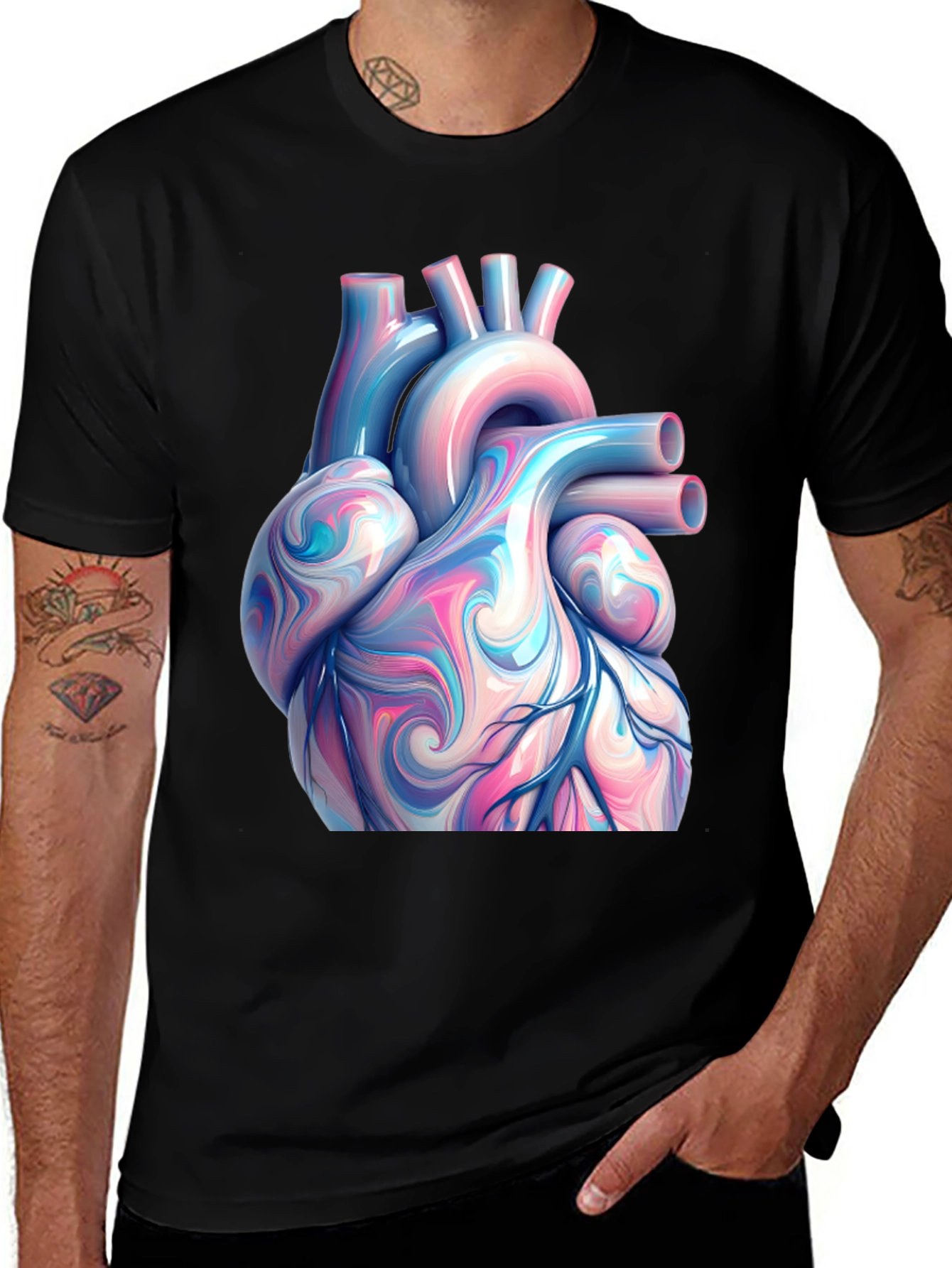 Anatomical Heart Graphic Tee - Artistic Print
