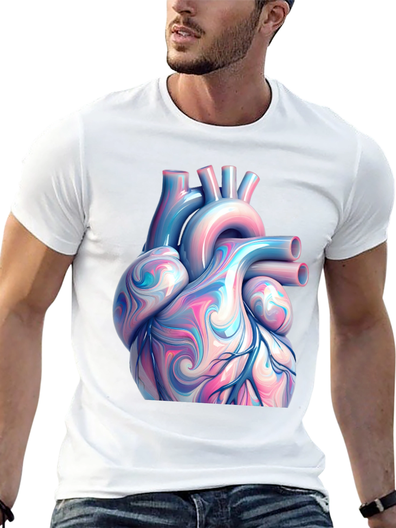 Anatomical Heart Graphic Tee - Artistic Print
