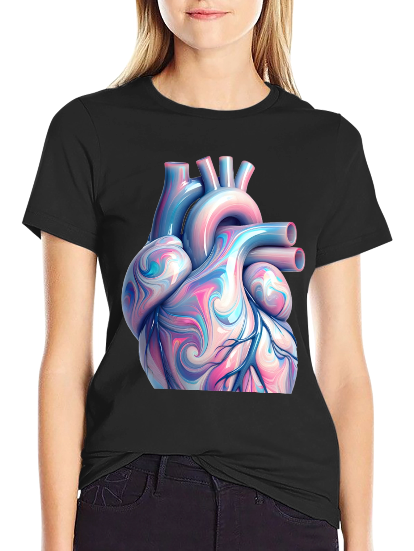 Anatomical Heart Graphic Tee - Artistic Print