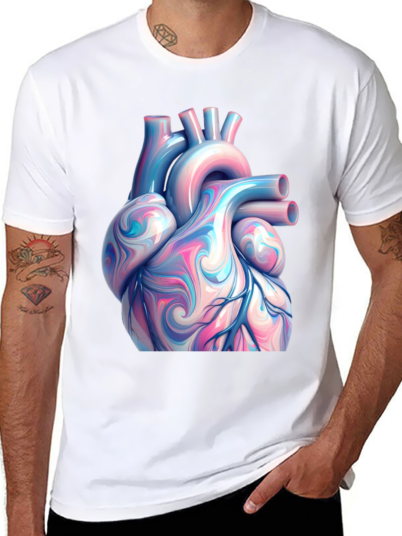 Anatomical Heart Graphic Tee - Artistic Print